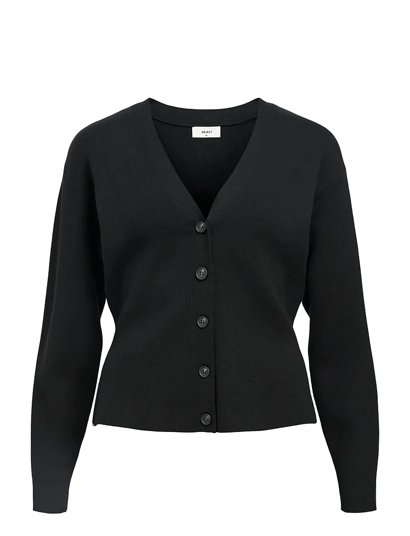 Object - OBJREYNARD LS SLI CARDIGAN NOOS - cardigans - black - 1