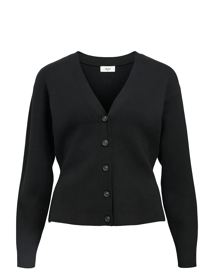 Object - OBJREYNARD LS SLI CARDIGAN NOOS - strickjacken - black - 1
