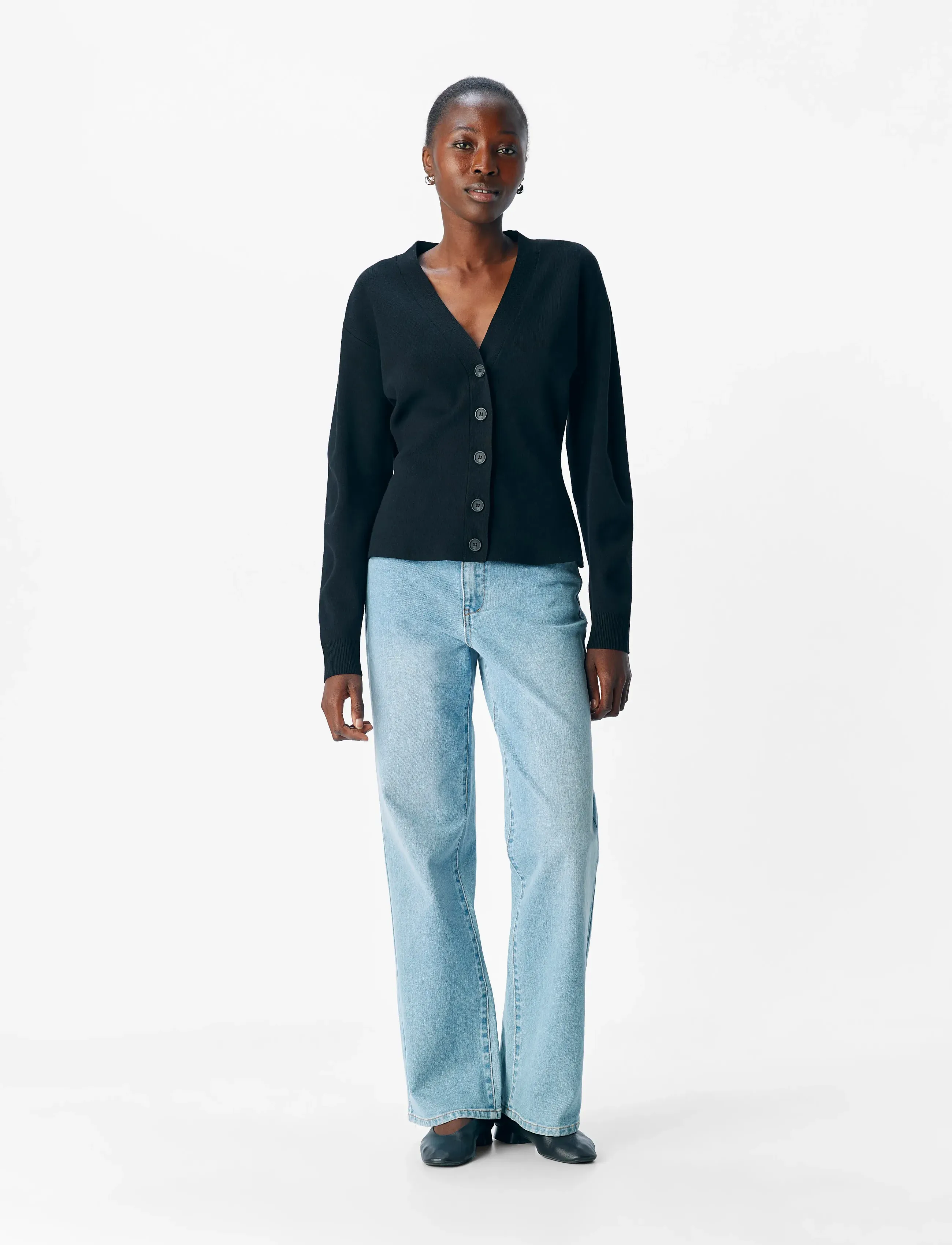 Object Objreynard Ls Sli Cardigan Noos, XS, Black, Strik > Cardigans, Dame