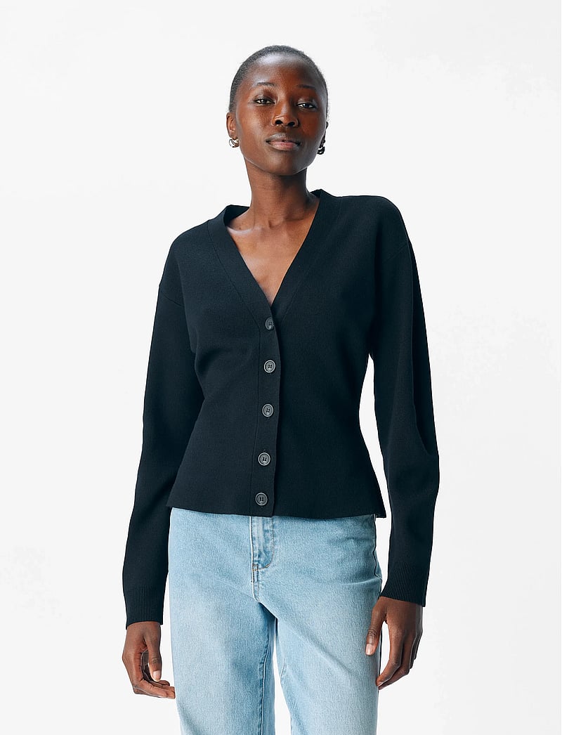Object - OBJREYNARD LS SLI CARDIGAN NOOS - cardigans - black - 4