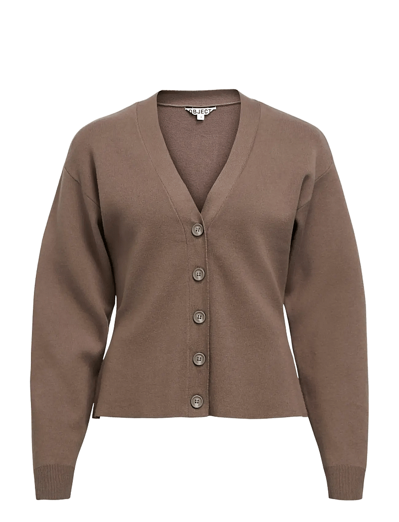 Object - OBJREYNARD LS SLI CARDIGAN NOOS - cardigans - morel - 1