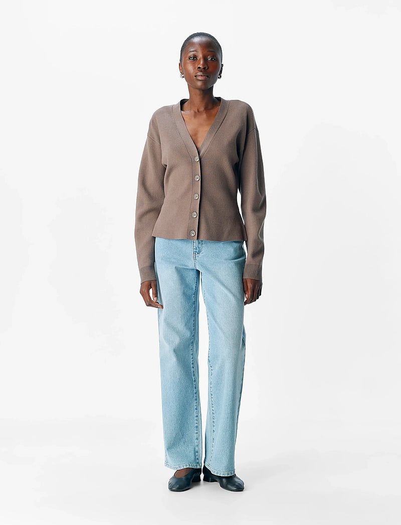 Object - OBJREYNARD LS SLI CARDIGAN NOOS - cardigans - morel - 0