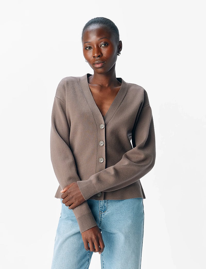 Object - OBJREYNARD LS SLI CARDIGAN NOOS - cardigans - morel - 3