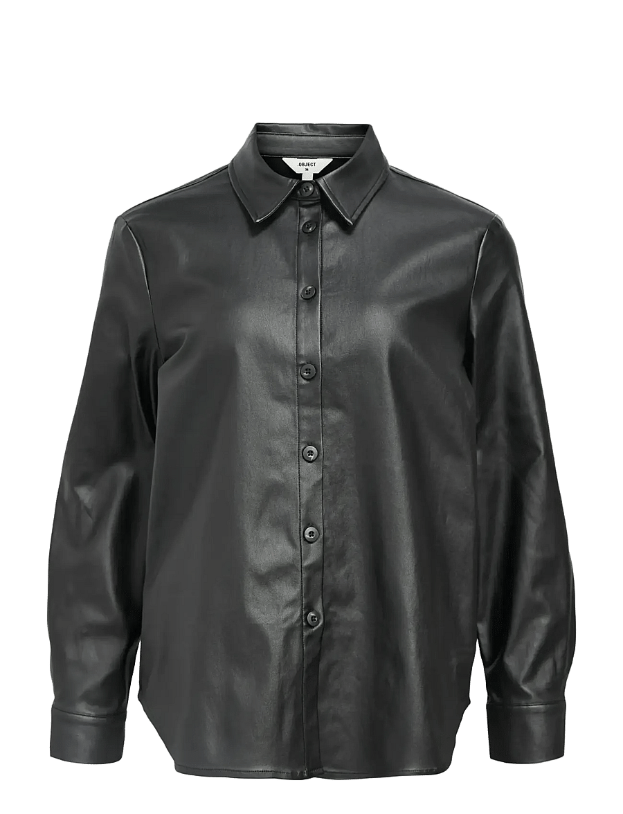 Object - OBJMELBA RE LS SHIRT NOOS - langärmlige hemden - black - 1