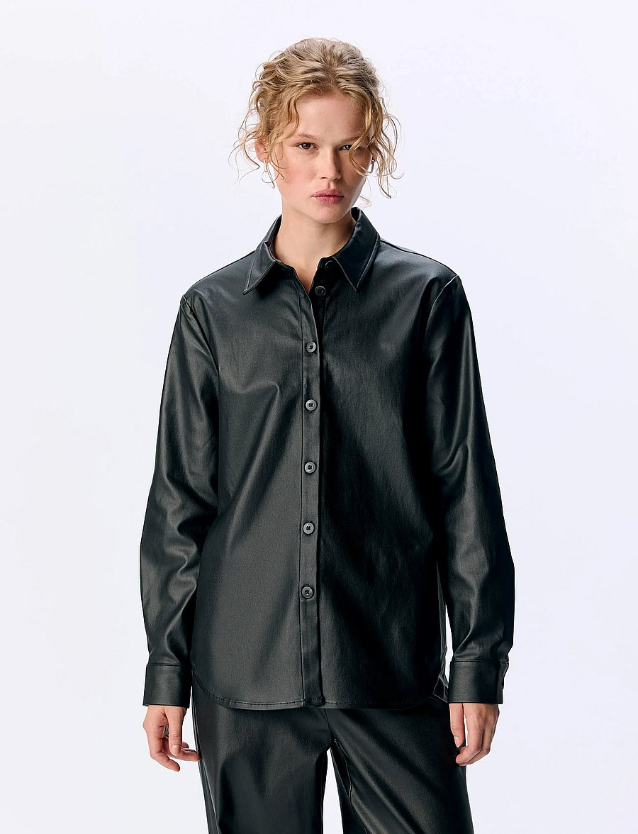 Object - OBJMELBA RE LS SHIRT NOOS - langärmlige hemden - black - 0