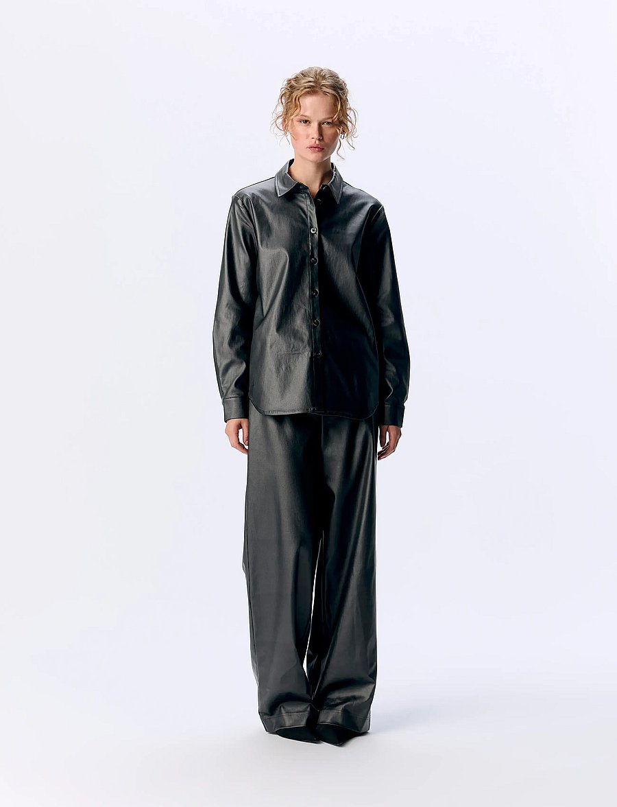 Object - OBJMELBA RE LS SHIRT NOOS - langärmlige hemden - black - 3