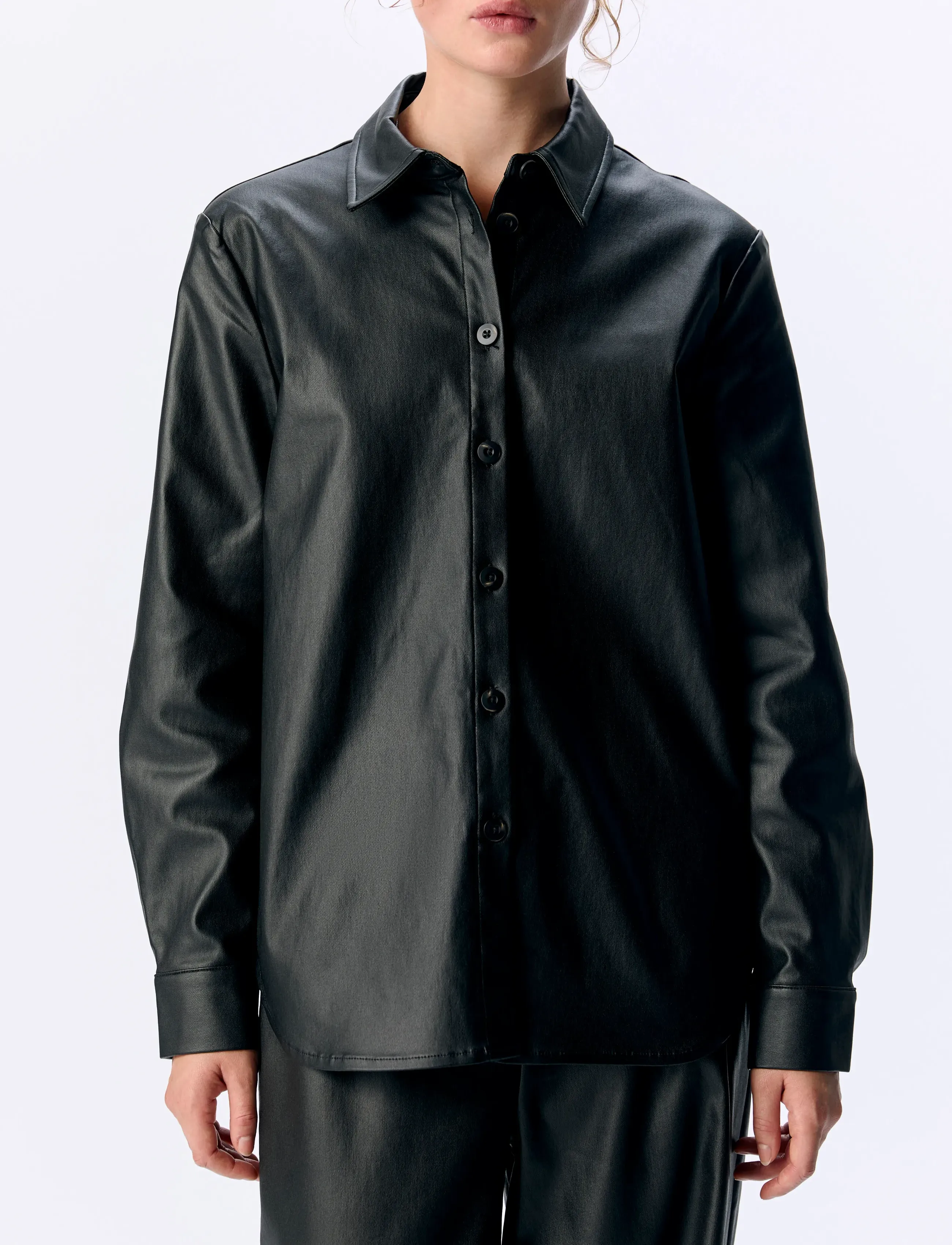 Object - OBJMELBA RE LS SHIRT NOOS - pitkähihaiset paidat - black - 4