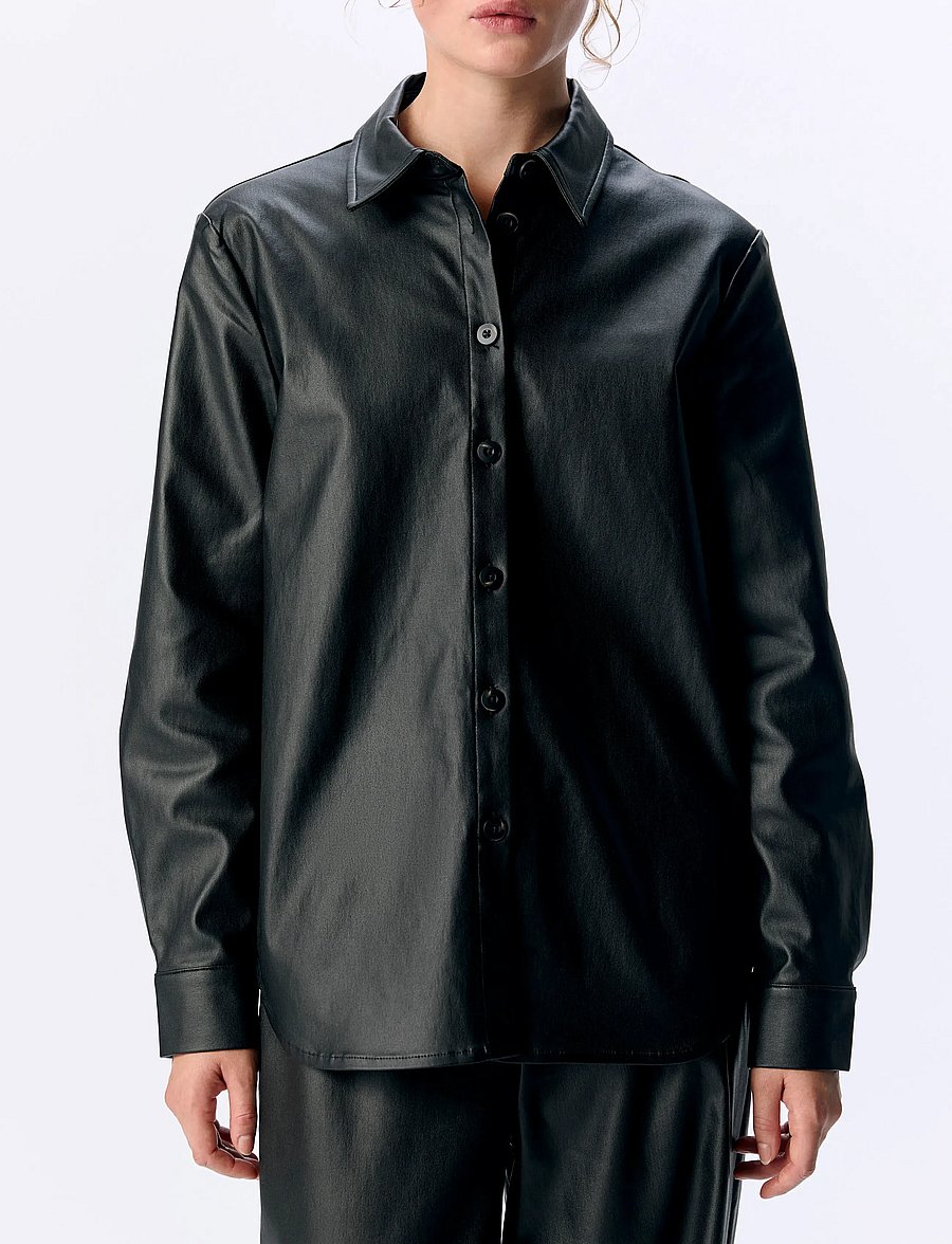 Object - OBJMELBA RE LS SHIRT NOOS - langärmlige hemden - black - 4
