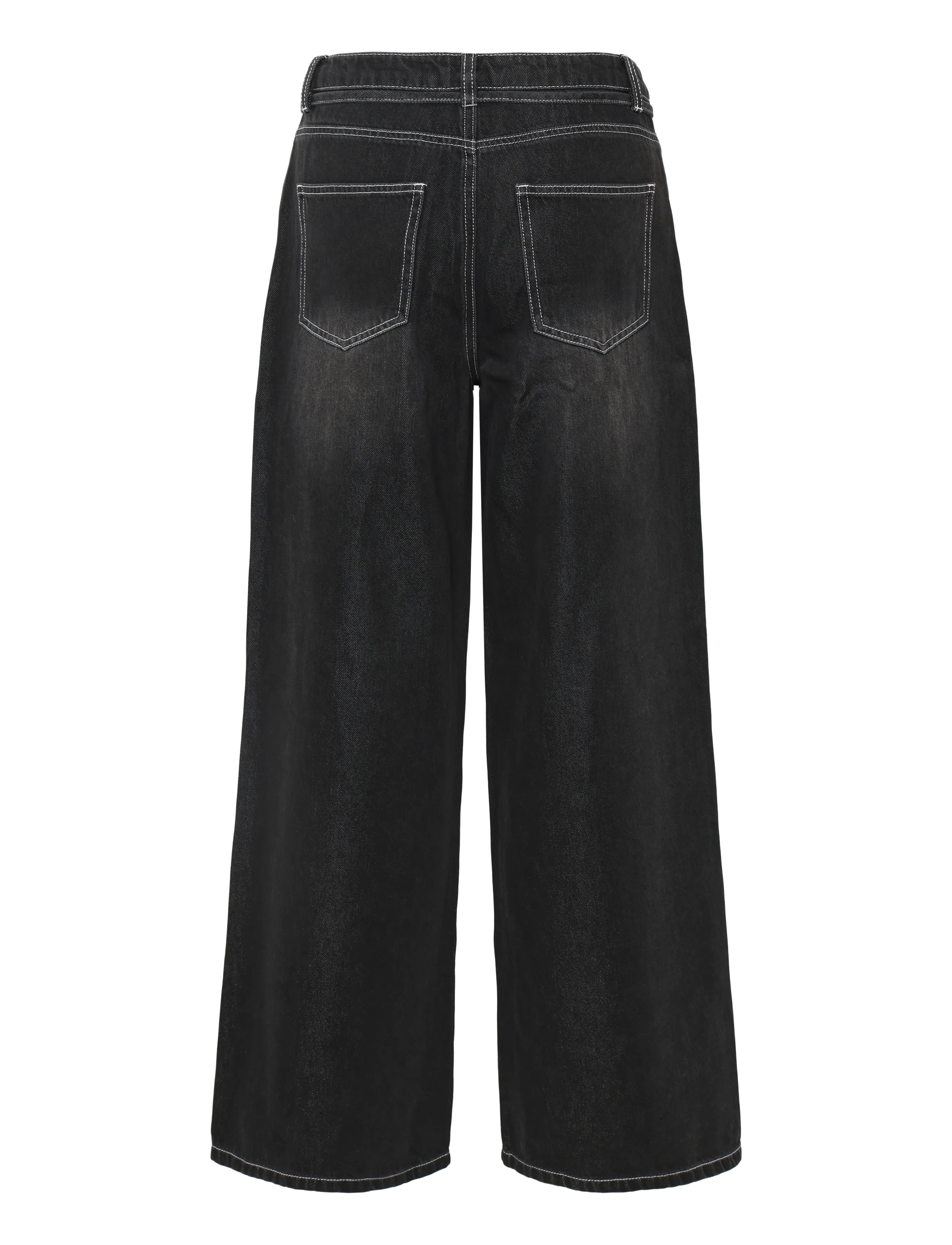 Object - OBJROSIE MW WIDE JEANS NOOS - laia säärega teksad - black - 1