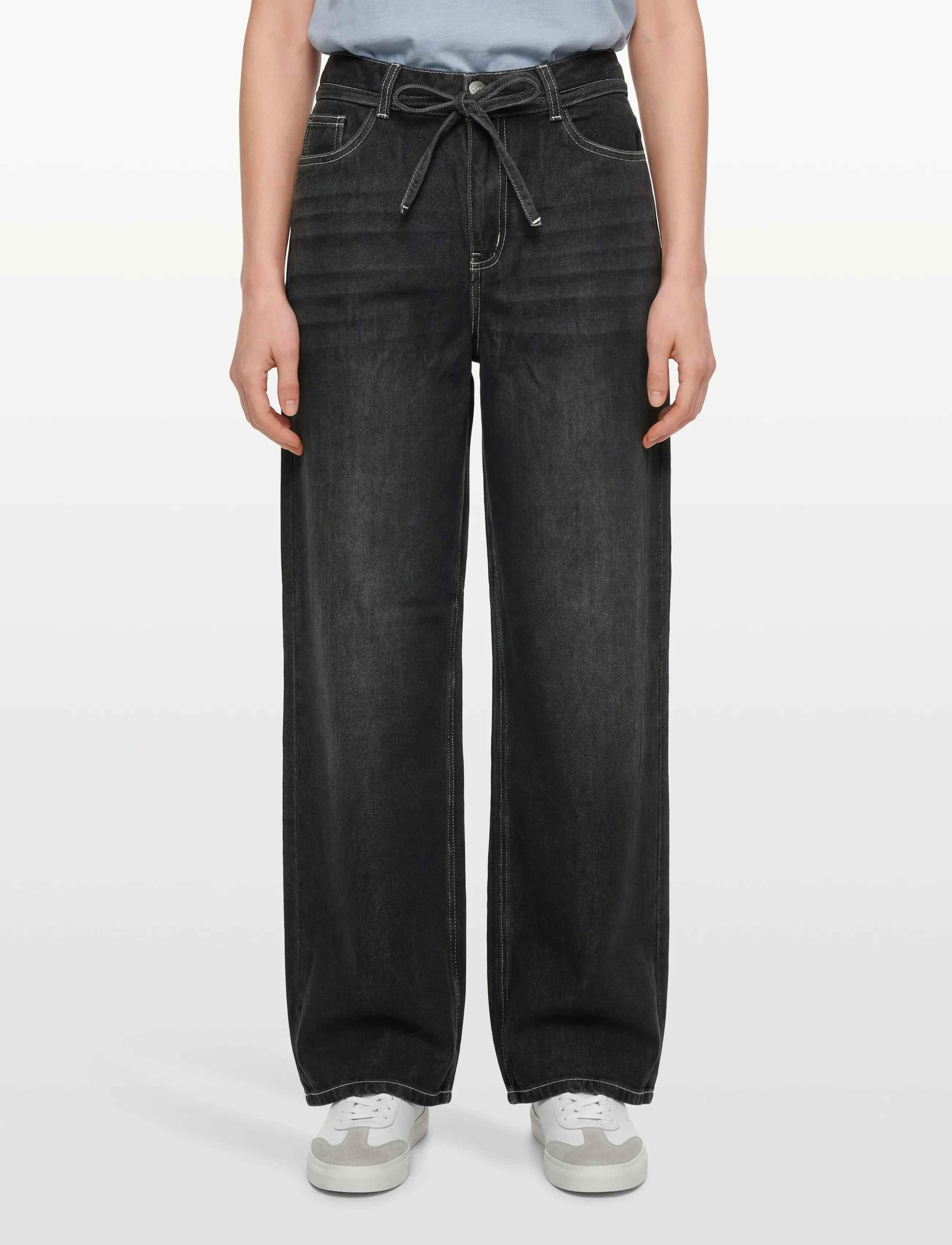Object - OBJROSIE MW WIDE JEANS NOOS - hosen mit weitem bein - black - 3