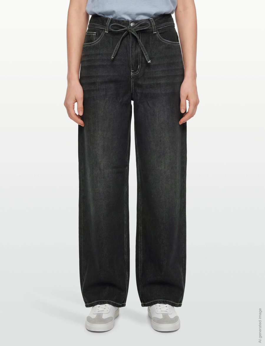 Object - OBJROSIE MW WIDE JEANS NOOS - džinsi ar platām starām - black - 3
