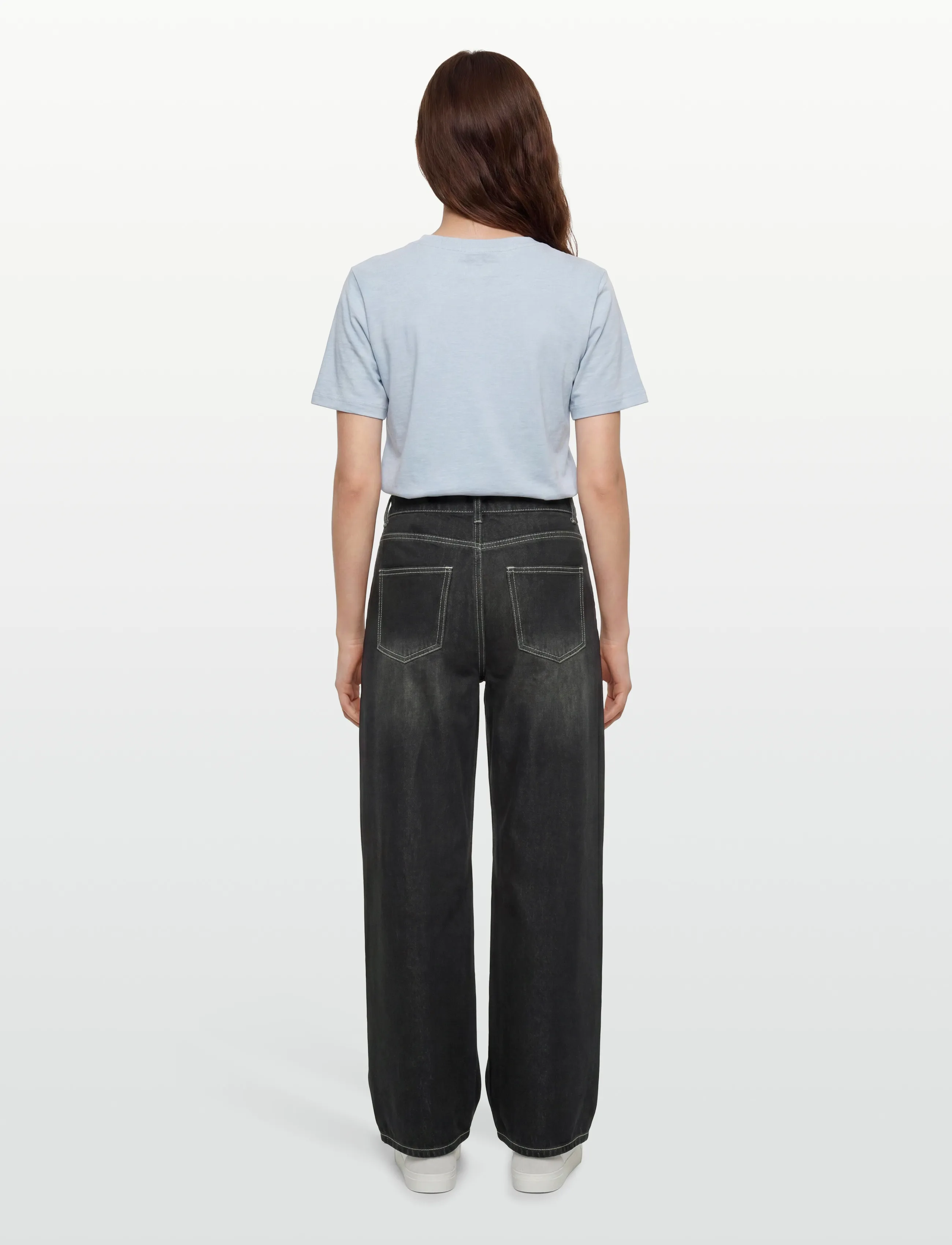 Object - OBJROSIE MW WIDE JEANS NOOS - hosen mit weitem bein - black - 4