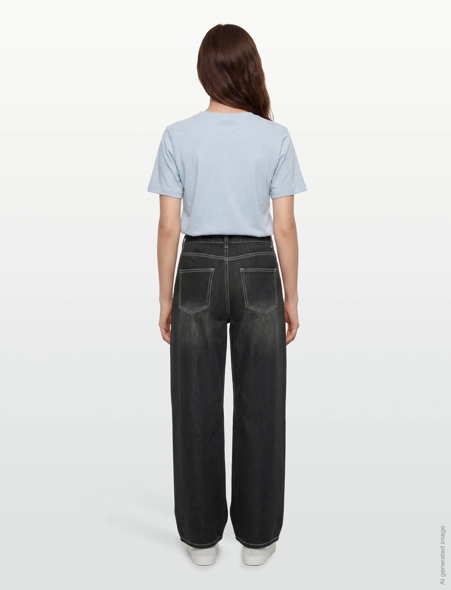 Object - OBJROSIE MW WIDE JEANS NOOS - džinsi ar platām starām - black - 4