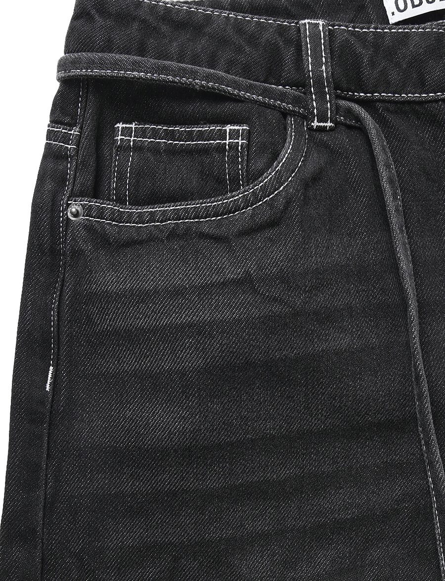 Object - OBJROSIE MW WIDE JEANS NOOS - laia säärega teksad - black - 2