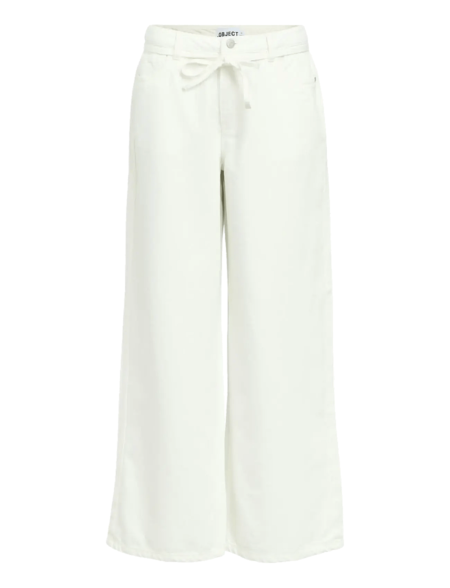 Object - OBJROSIE MW WIDE JEANS NOOS - jeans met wijde pijpen - cloud dancer - 1