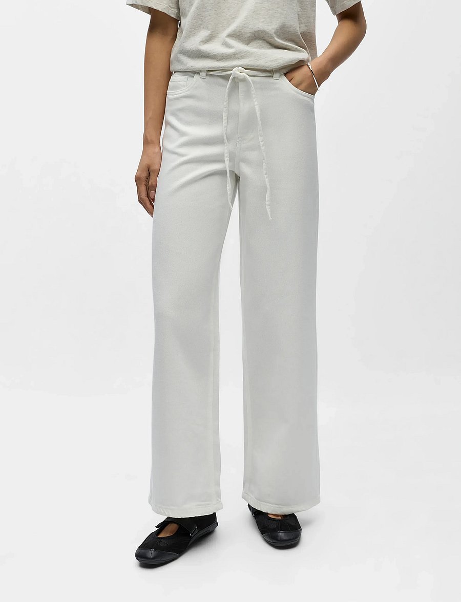 Object - OBJROSIE MW WIDE JEANS NOOS - jeans met wijde pijpen - cloud dancer - 4