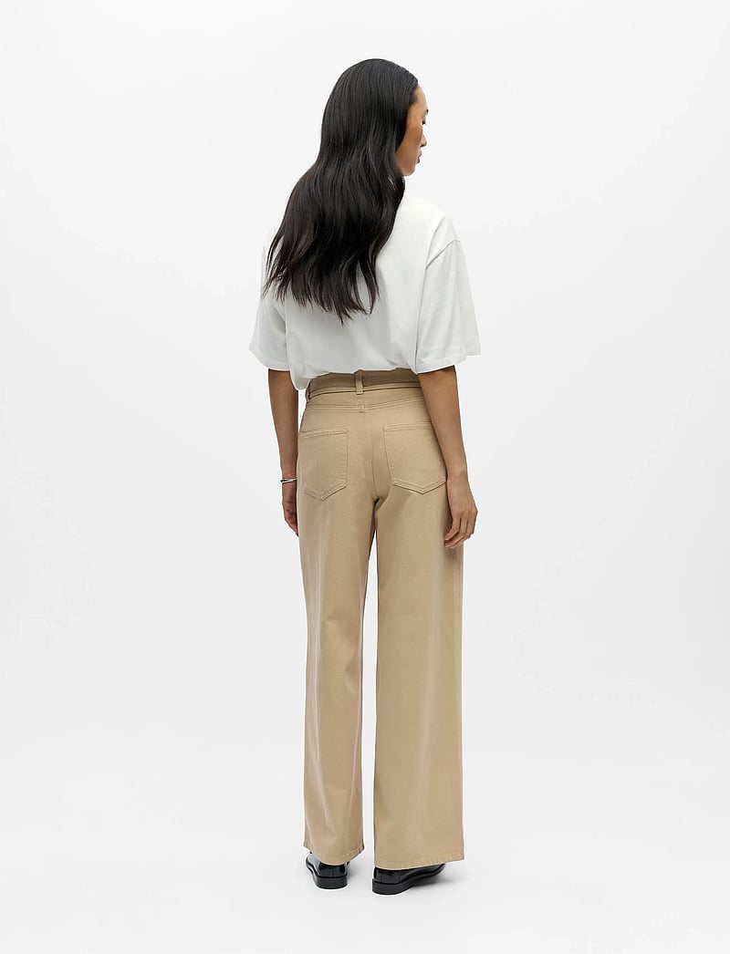 Object - OBJROSIE MW WIDE JEANS NOOS - brede jeans - humus - 3