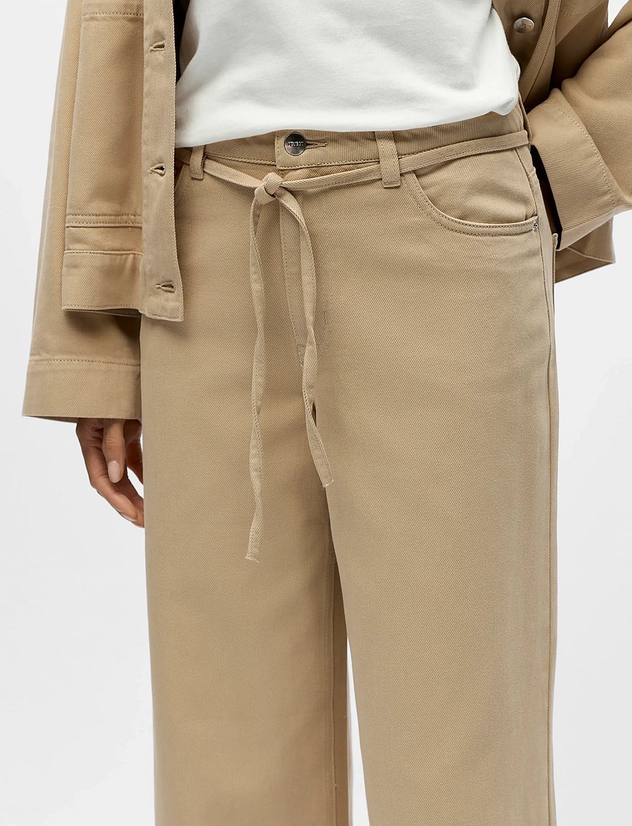 Object - OBJROSIE MW WIDE JEANS NOOS - leveälahkeiset farkut - humus - 5