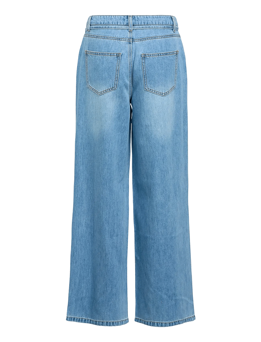 Object - OBJROSIE MW WIDE JEANS NOOS - hosen mit weitem bein - light blue denim - 2
