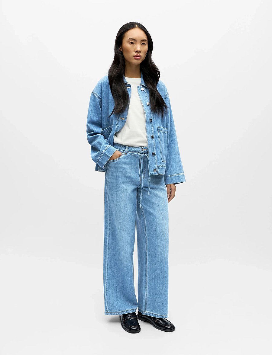 Object - OBJROSIE MW WIDE JEANS NOOS - hosen mit weitem bein - light blue denim - 5