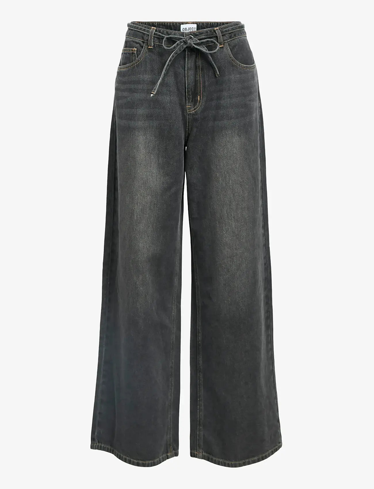 Object - OBJROSIE MW WIDE JEANS NOOS - hosen mit weitem bein - medium grey denim - 1