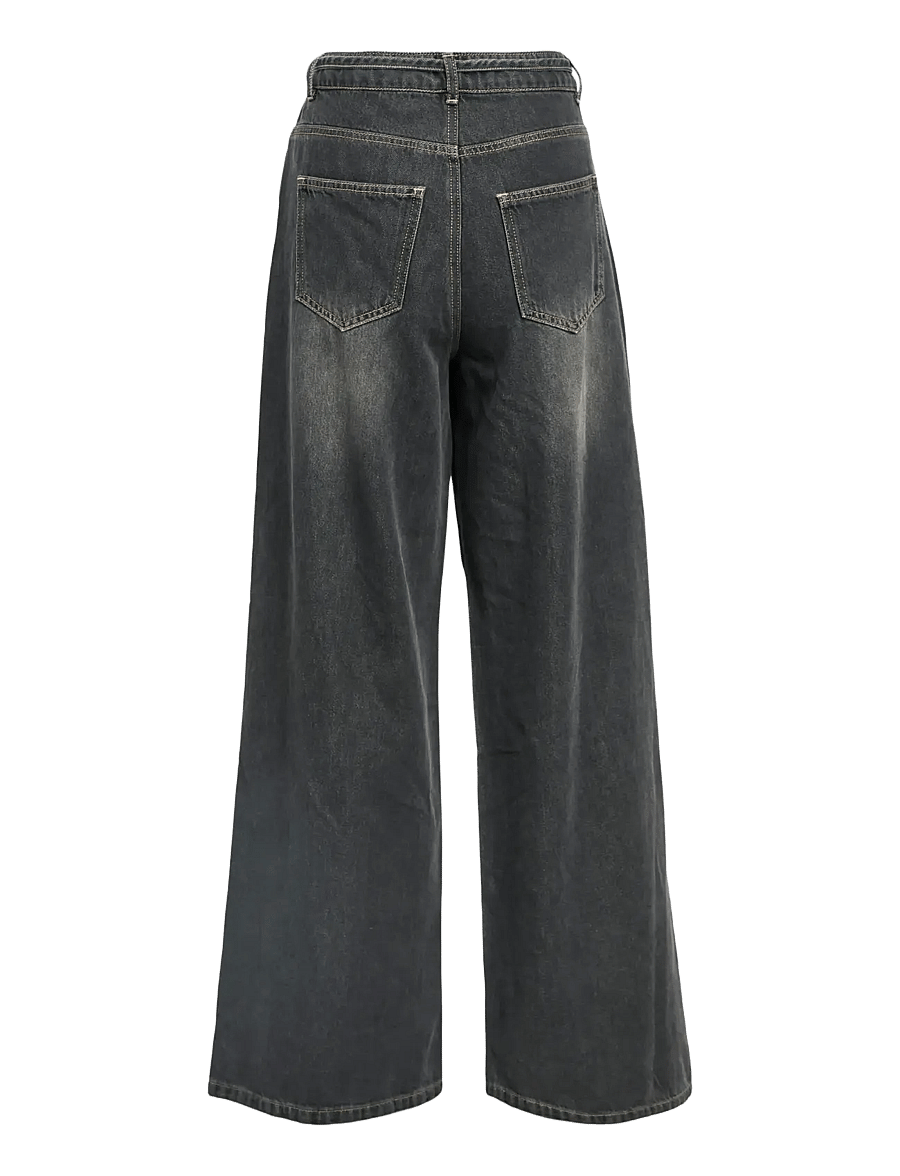 Object - OBJROSIE MW WIDE JEANS NOOS - hosen mit weitem bein - medium grey denim - 2