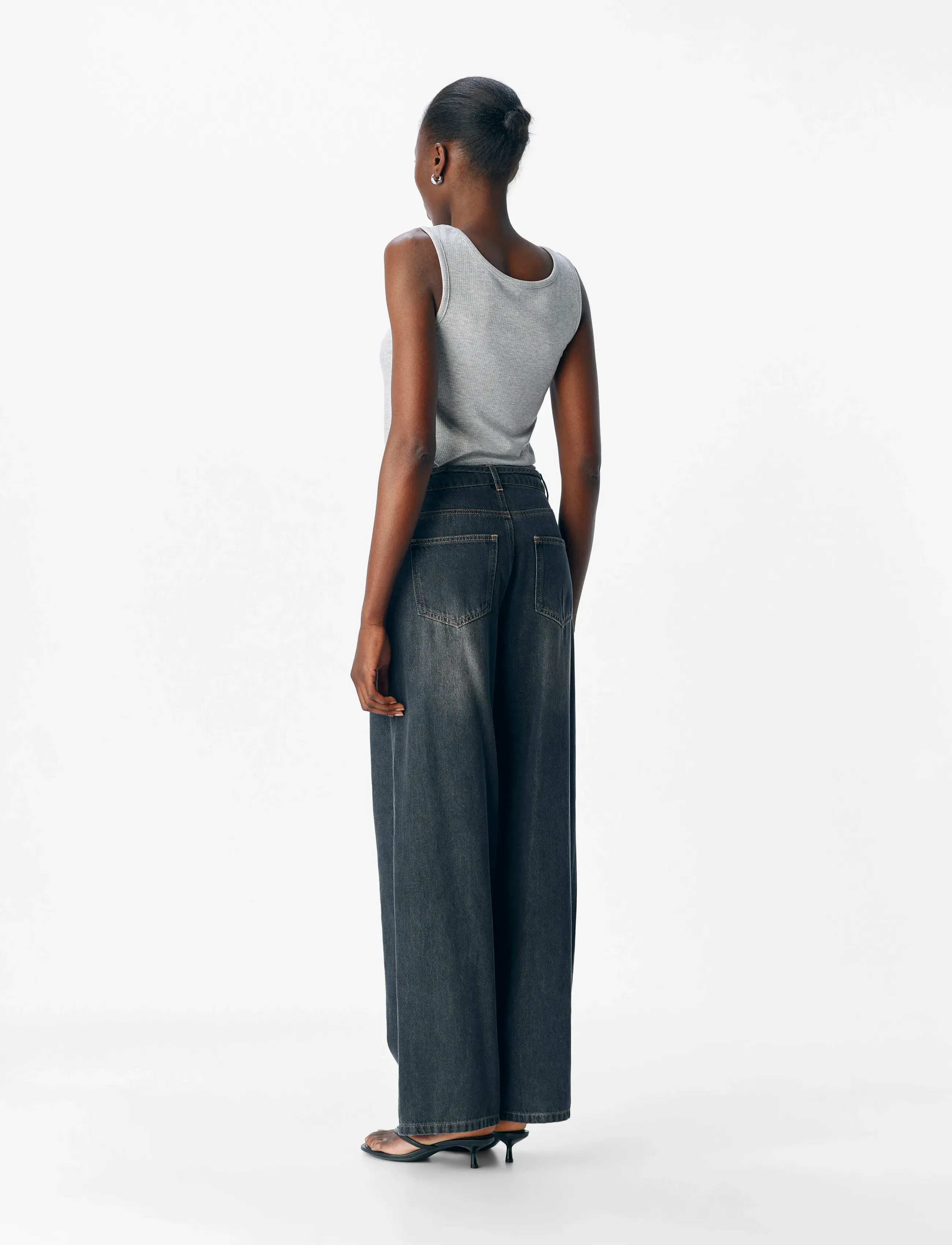 Object - OBJROSIE MW WIDE JEANS NOOS - wide leg jeans - medium grey denim - 3