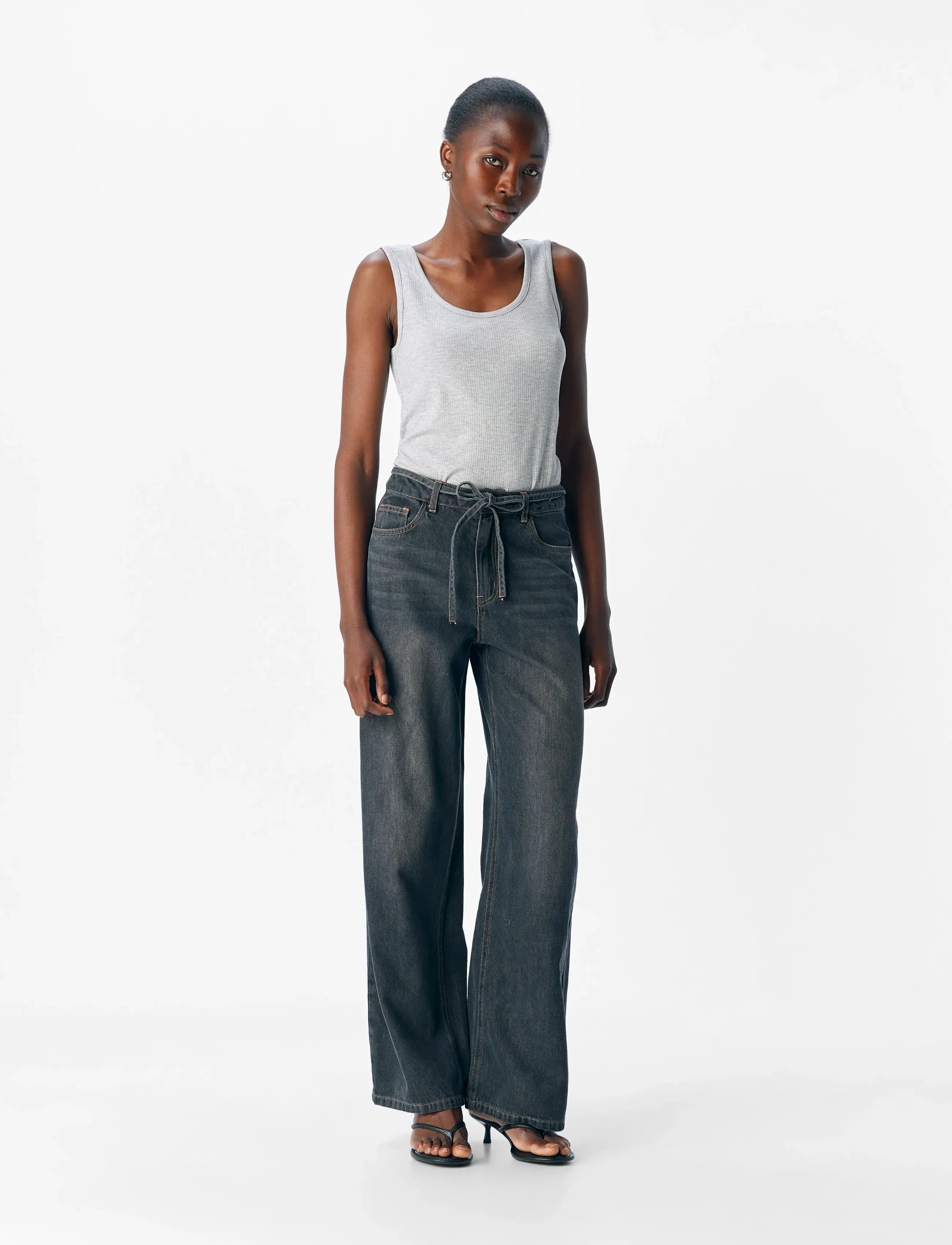 Object - OBJROSIE MW WIDE JEANS NOOS - wide leg jeans - medium grey denim - 4