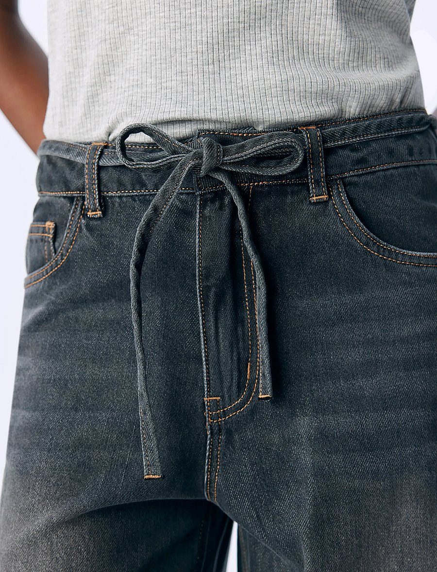 Object - OBJROSIE MW WIDE JEANS NOOS - hosen mit weitem bein - medium grey denim - 5
