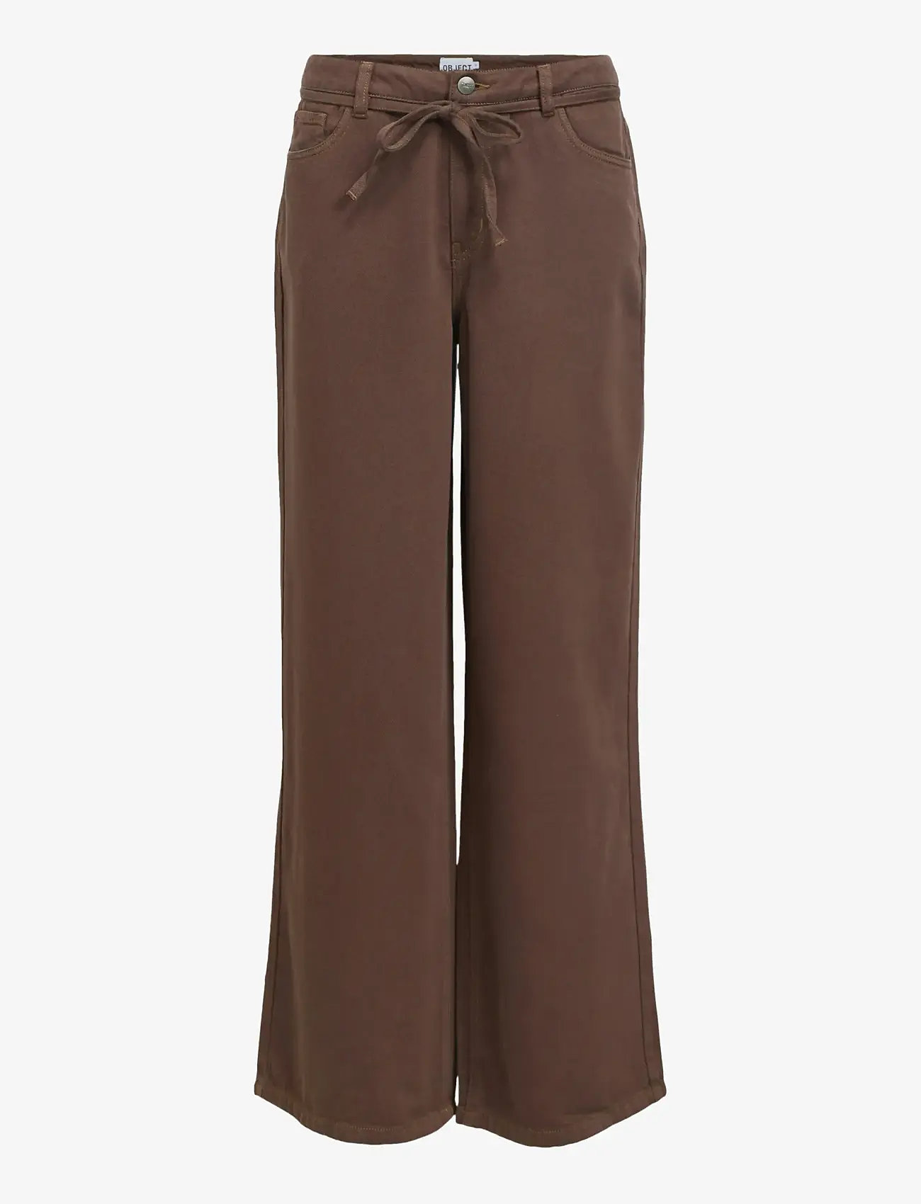 Object - OBJROSIE MW WIDE JEANS NOOS - brede jeans - seal brown - 1