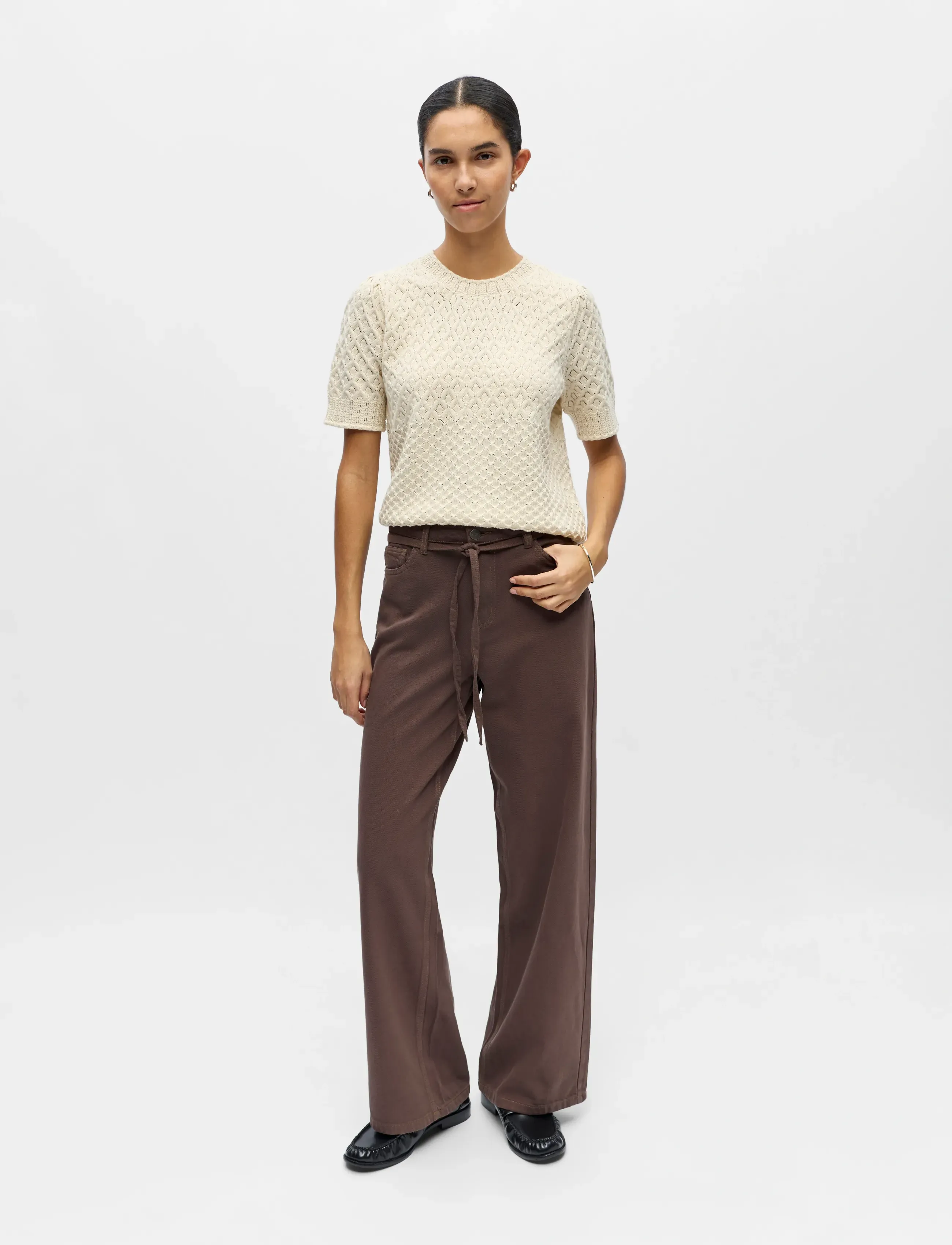 Object OBJROSIE MW WIDE JEANS NOOS - Jeans - SEAL BROWN / brown