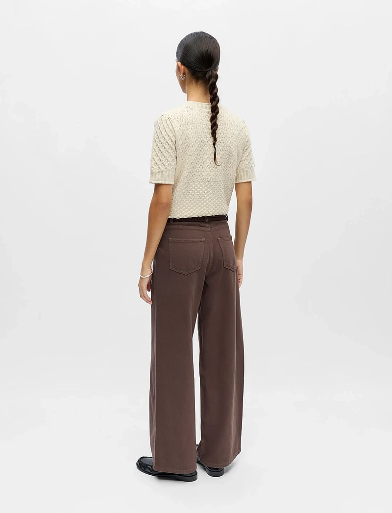 Object - OBJROSIE MW WIDE JEANS NOOS - brede jeans - seal brown - 3