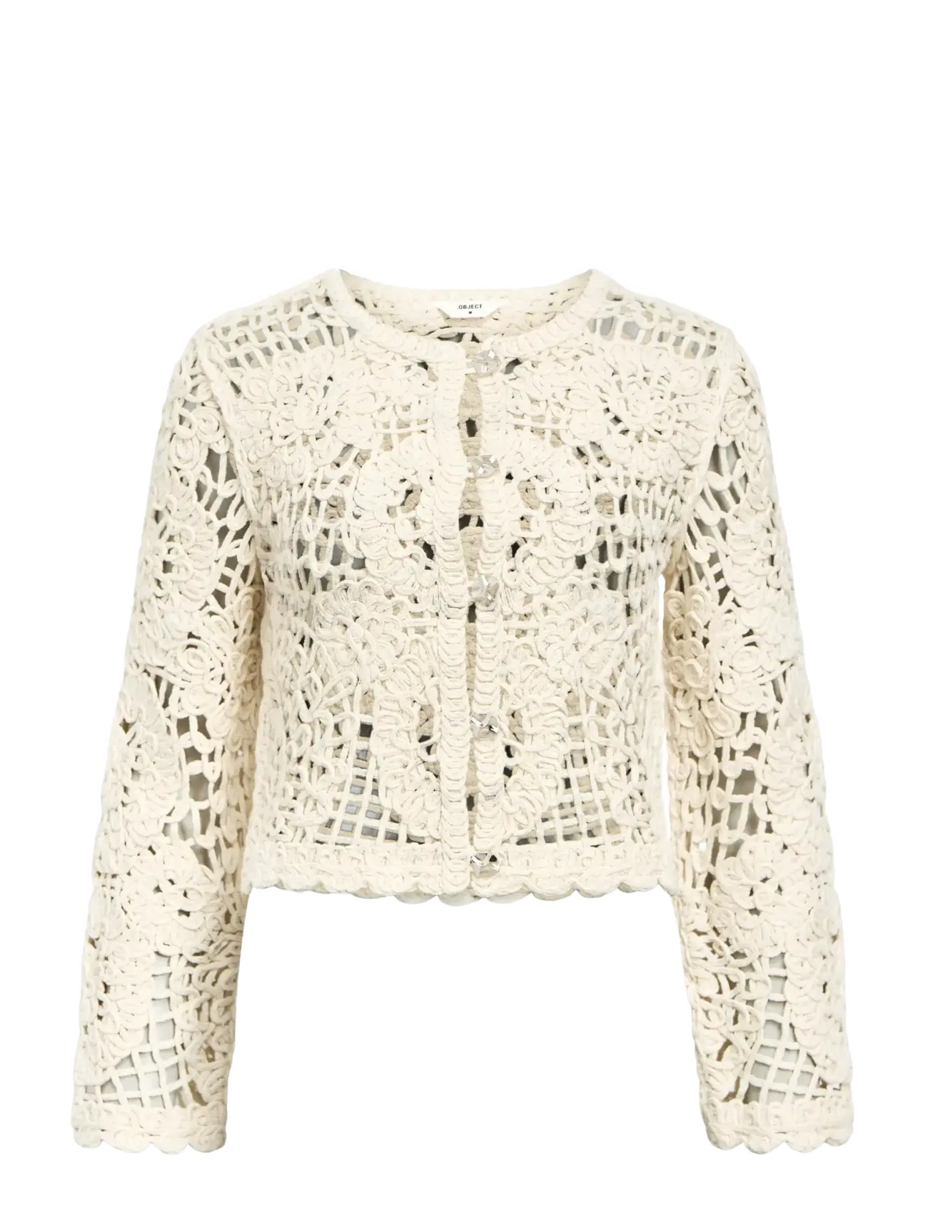 Object OBJLIZZA KNIT REG L/S CARDIGAN CC3 - Cardigans - WHITE SAND / cream