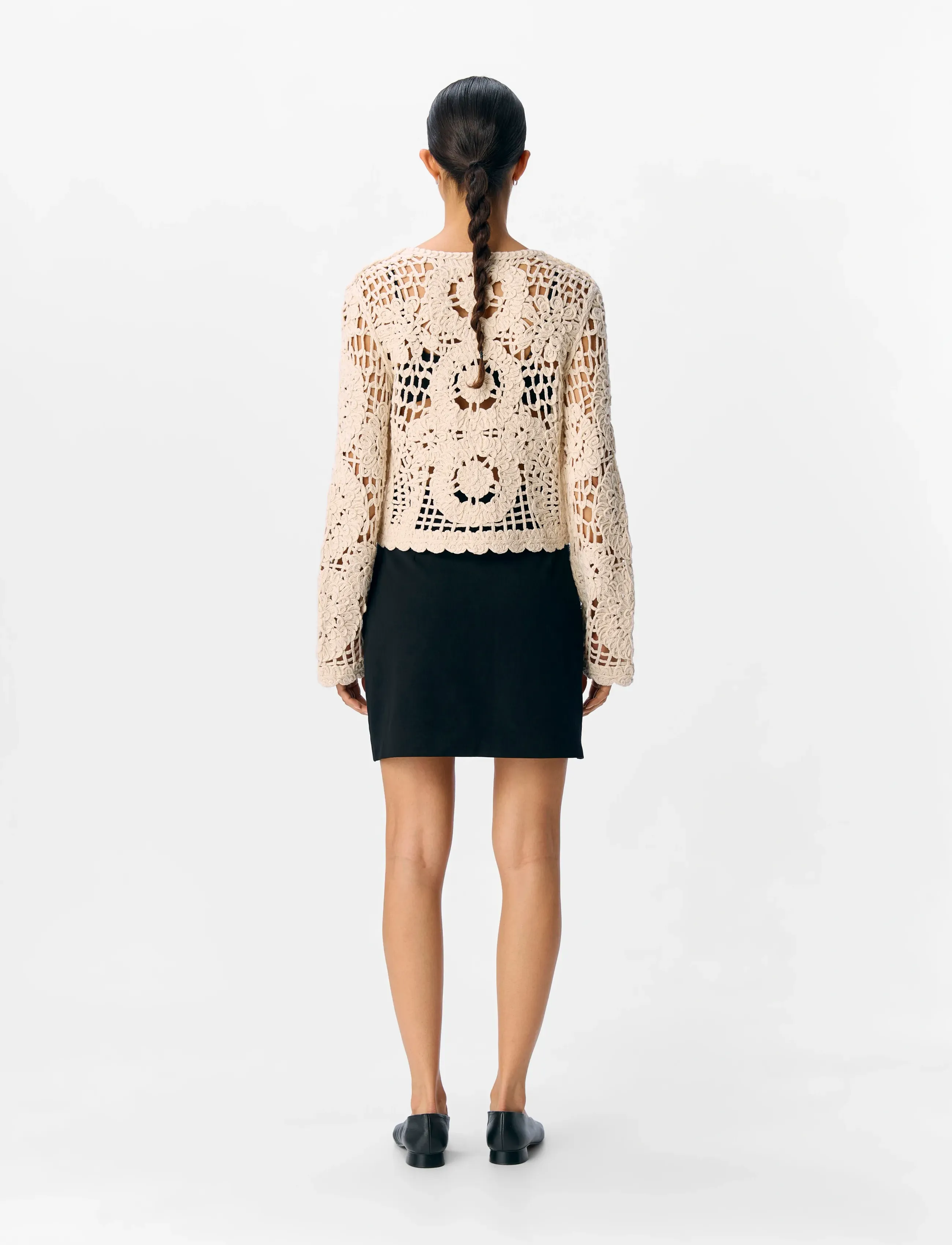 Object - OBJLIZZA KNIT REG L/S CARDIGAN CC3 - hnepptar peysur - white sand - 2