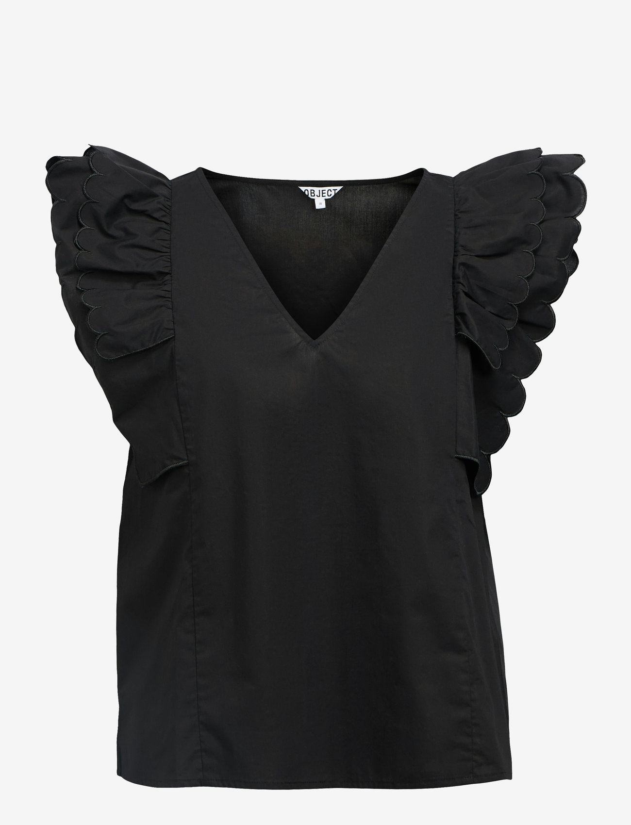 Object - OBJHOPE PAPAYA NOUR S/S TOP E DIV - Ærmeløse bluser - black - 0