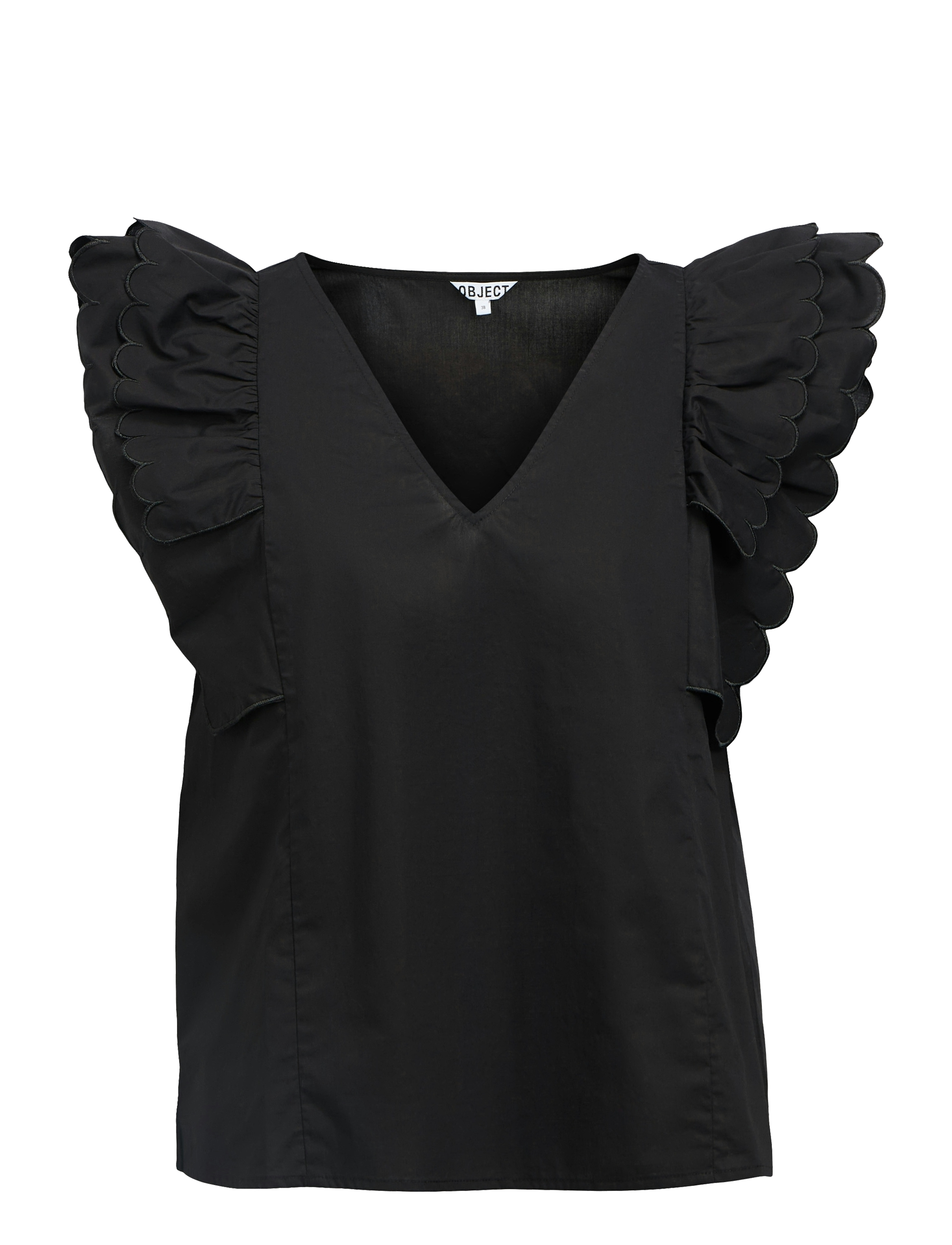 Object OBJHOPE PAPAYA NOUR S/S TOP E DIV - Pluusid ja särgid - BLACK / black