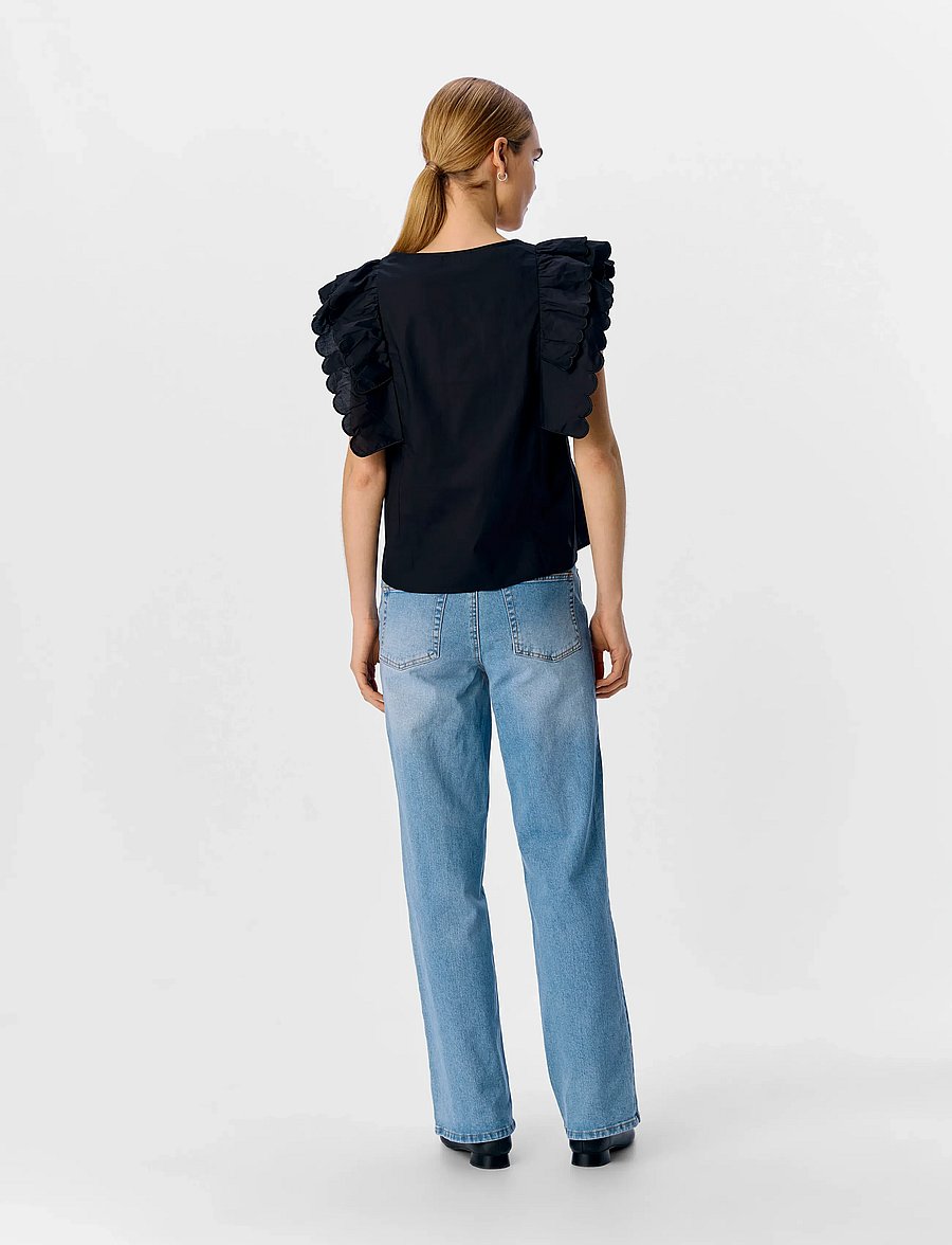 Object - OBJHOPE PAPAYA NOUR S/S TOP E DIV - Ärmellose blusen - black - 2