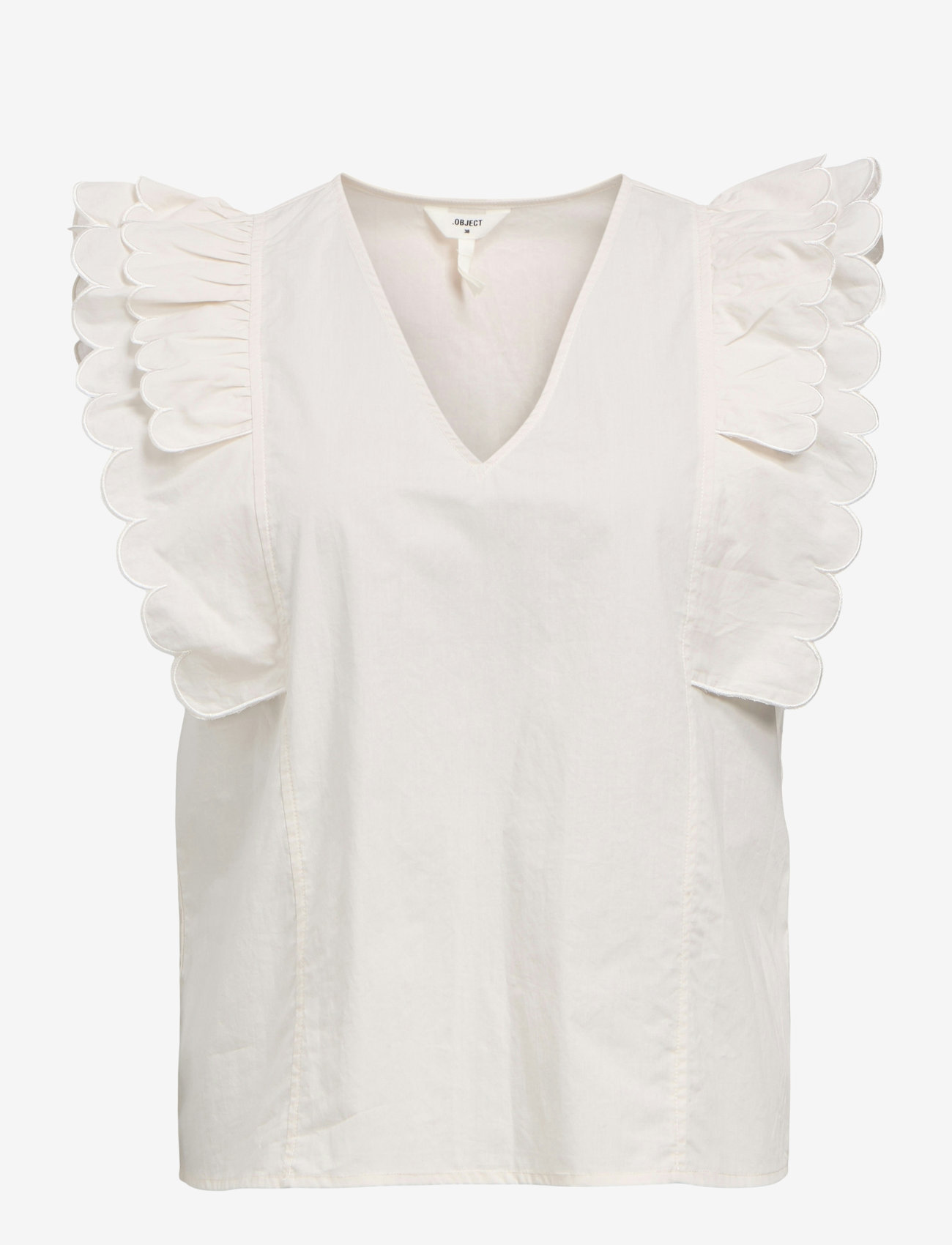 Object - OBJHOPE PAPAYA NOUR S/S TOP E DIV - Ärmellose blusen - white sand - 0