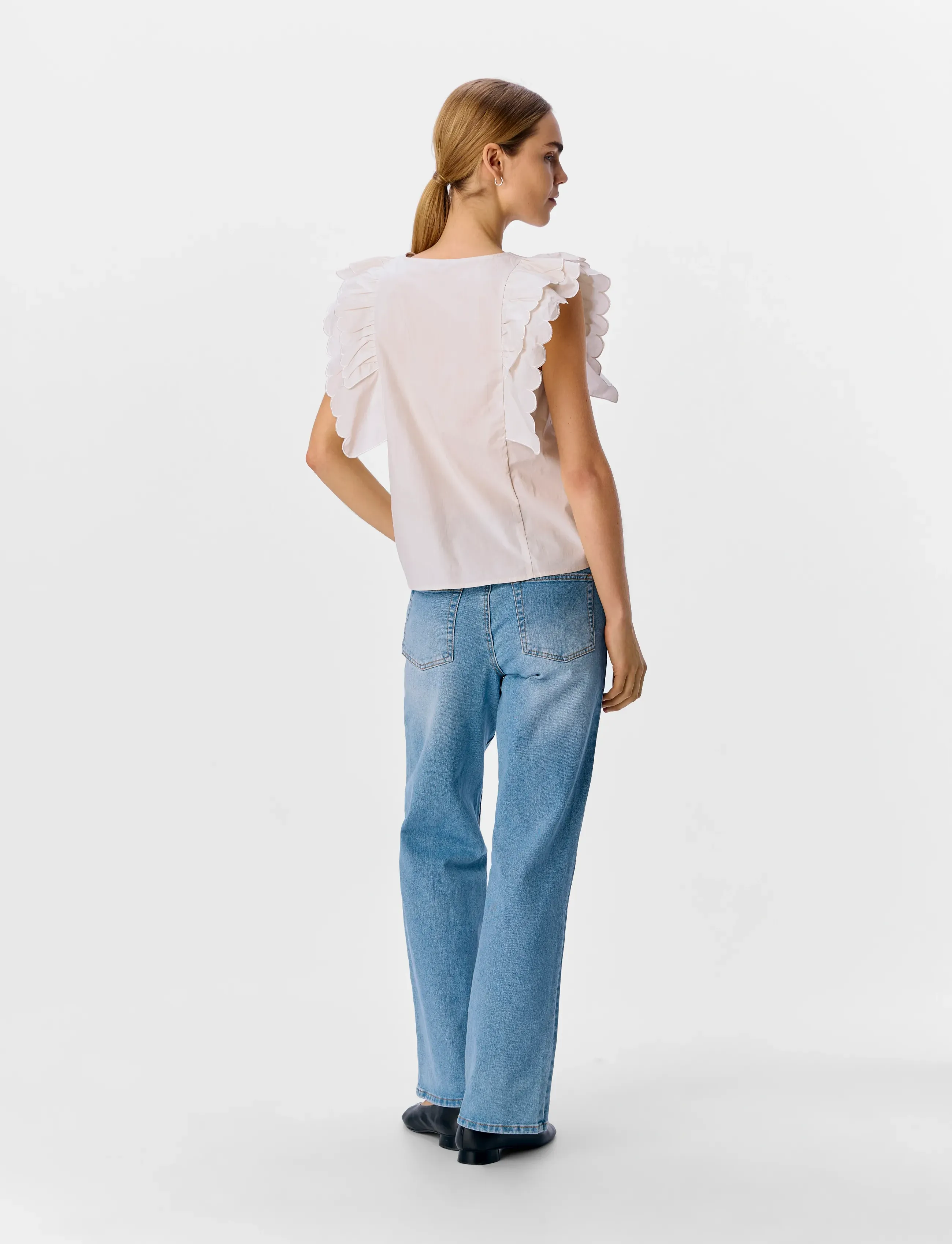 Object - OBJHOPE PAPAYA NOUR S/S TOP E DIV - Ærmeløse bluser - white sand - 2