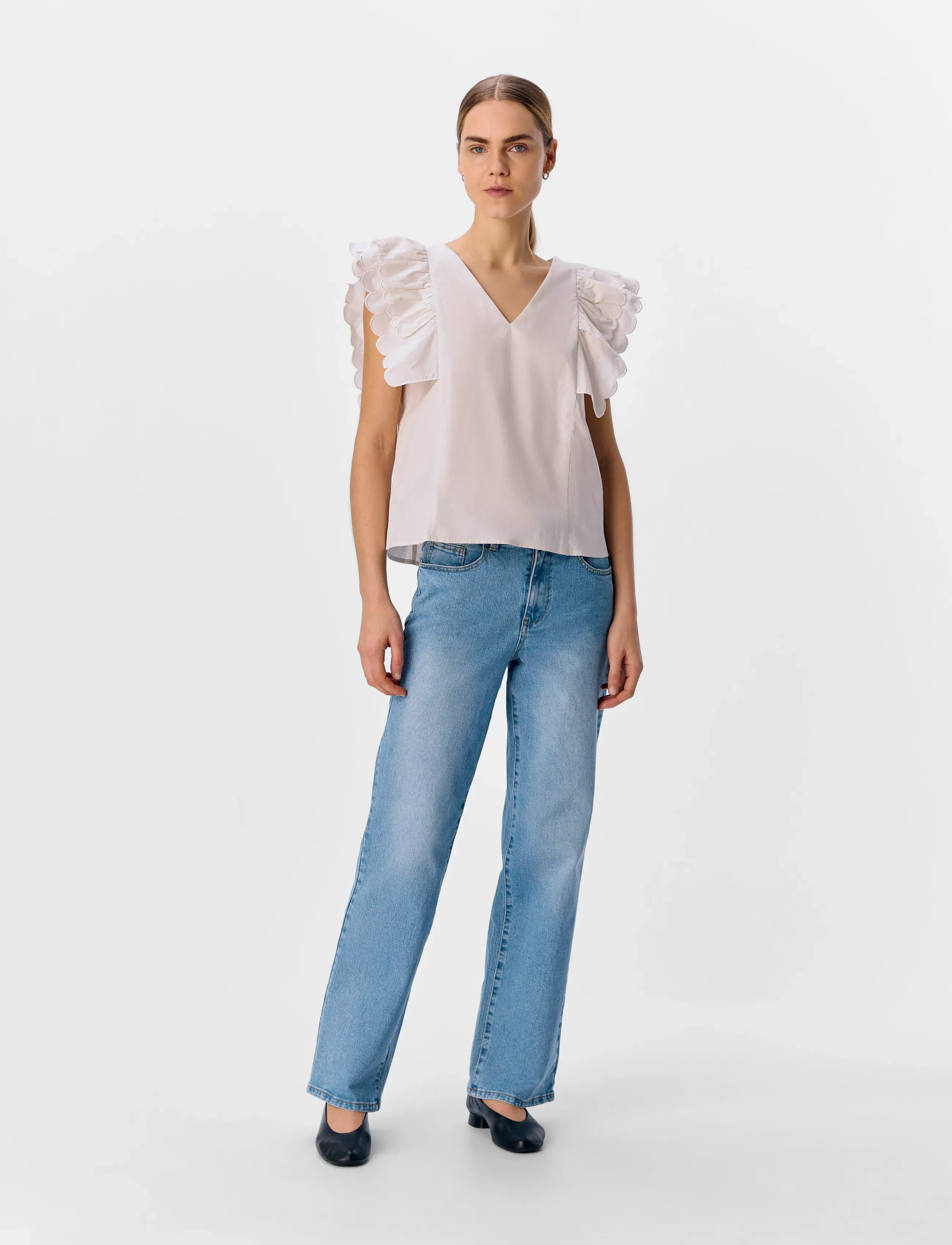 Object - OBJHOPE PAPAYA NOUR S/S TOP E DIV - Ærmeløse bluser - white sand - 3