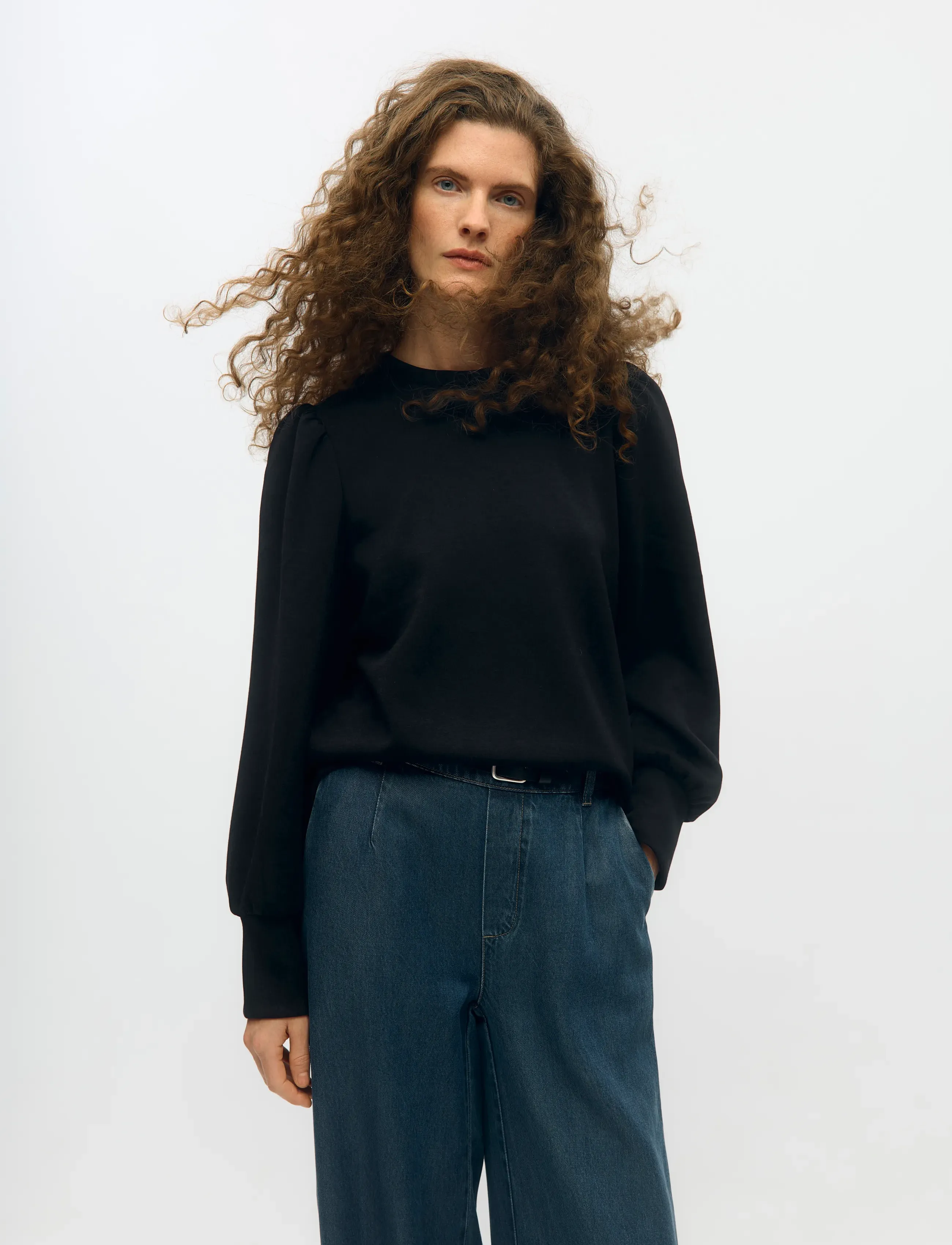 Object - OBJANDREA RE L/S O-NECK SWEAT NOOS - sweatshirts - black - 2