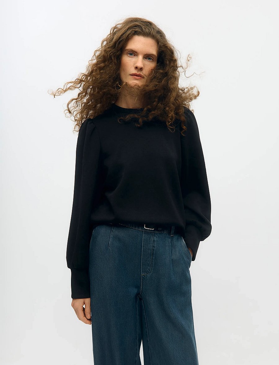 Object - OBJANDREA RE L/S O-NECK SWEAT NOOS - sweatshirts - black - 2