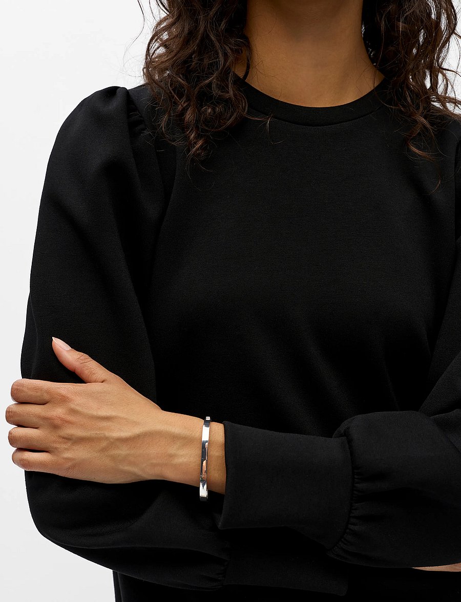 Object - OBJANDREA RE L/S O-NECK TOP NOOS - sweatshirts - black - 3