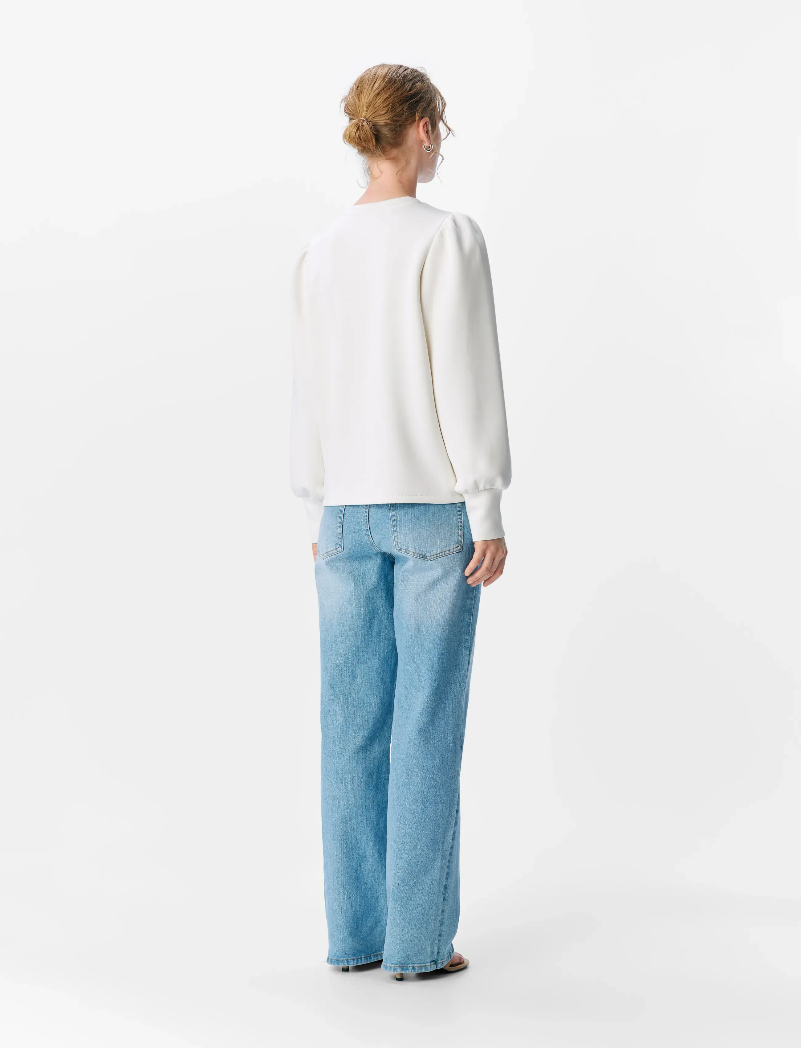 Object Objandrea Re L/S O-Neck Sweat Noos, Kvinder, Pufærmet Sweatshirt, Cream, Str: M