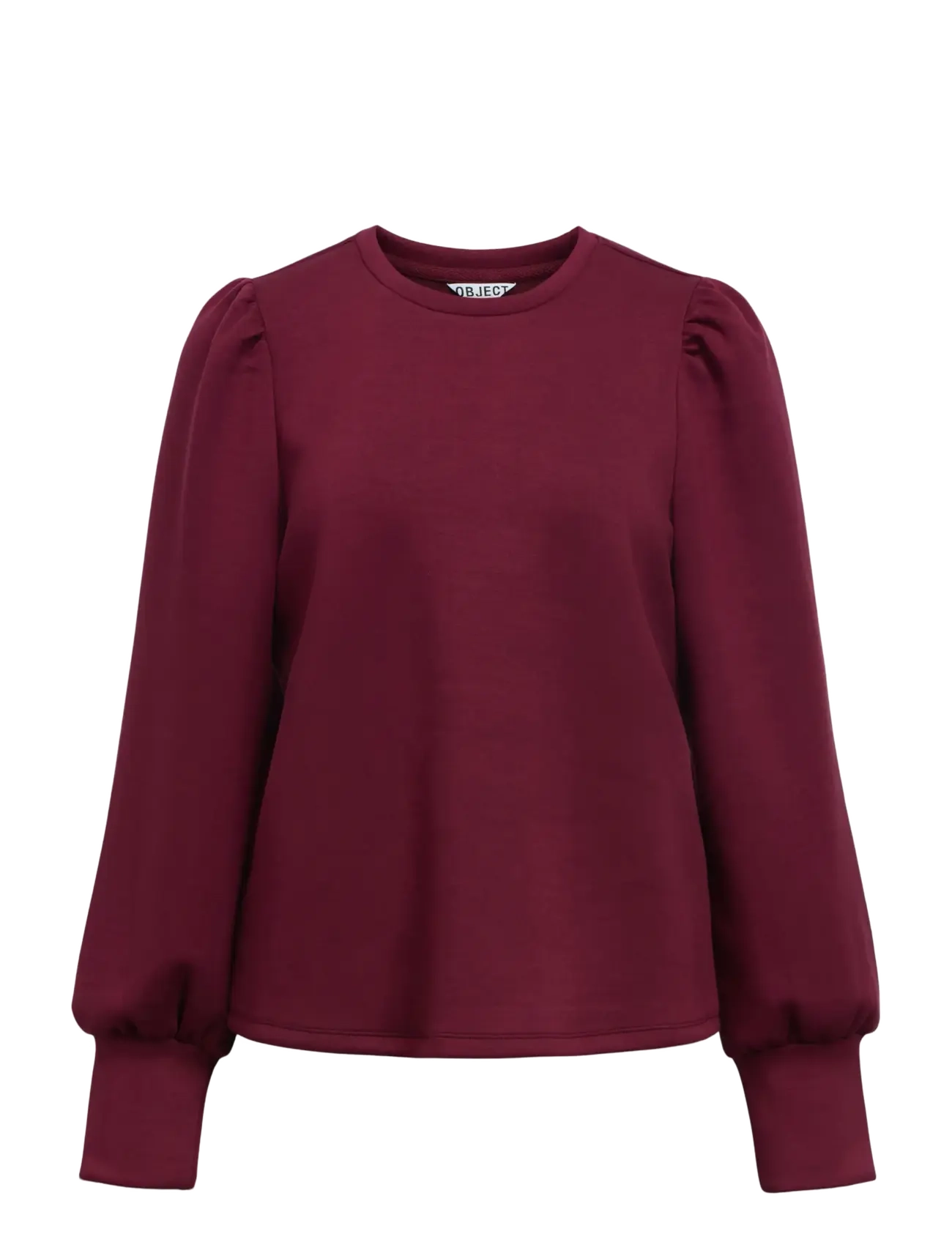 Object OBJANDREA RE L/S O-NECK TOP NOOS - Tøj - WINDSOR WINE / burgundy