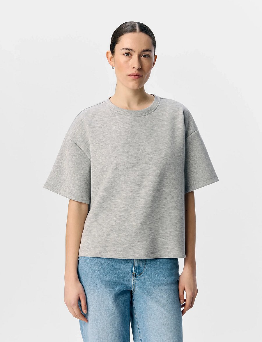 Object - OBJANDREA RE 2/4 T-SHIRT NOOS - t-särgid - light grey melange - 3