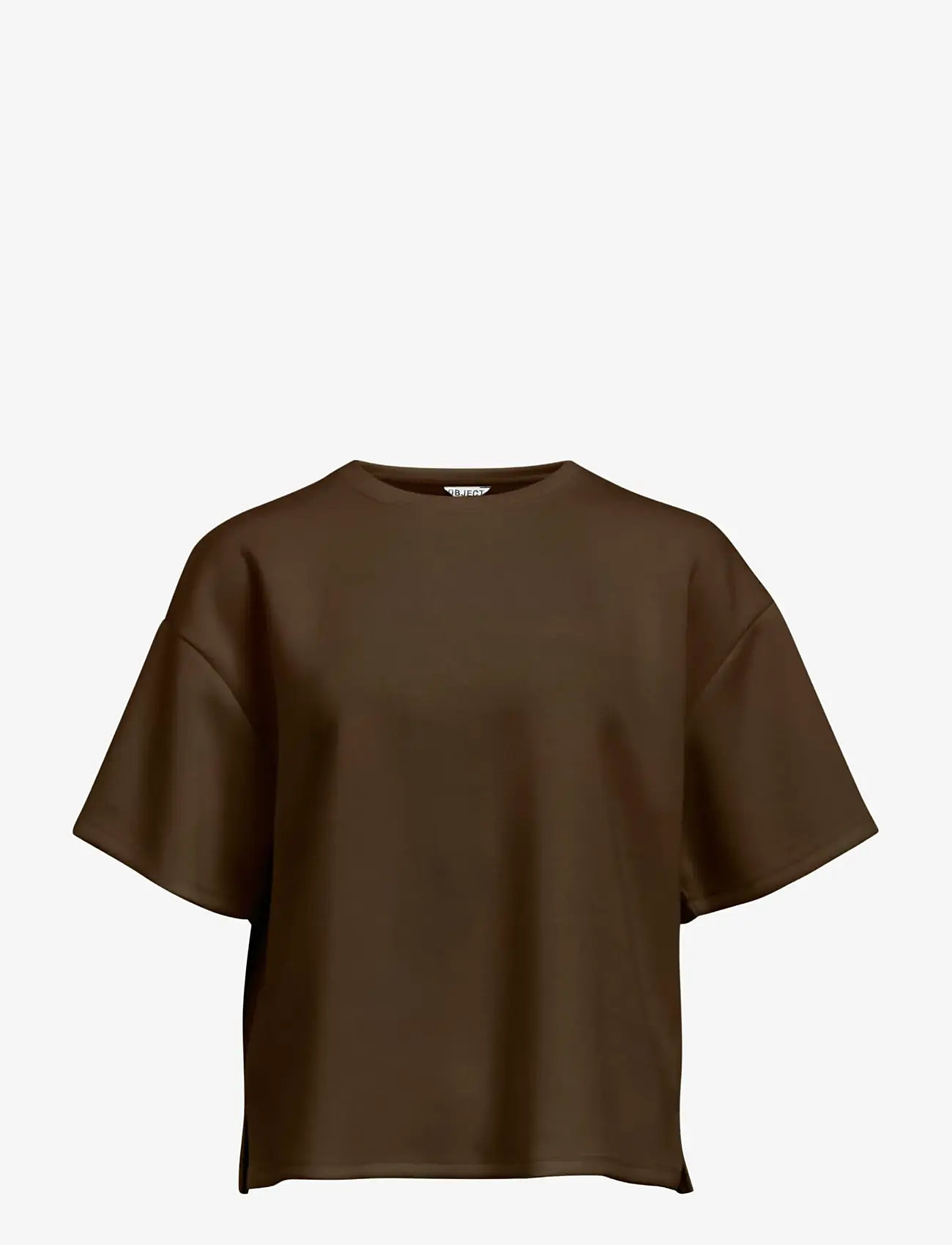 Object - OBJANDREA RE 2/4 T-SHIRT NOOS - t-shirts - seal brown - 1