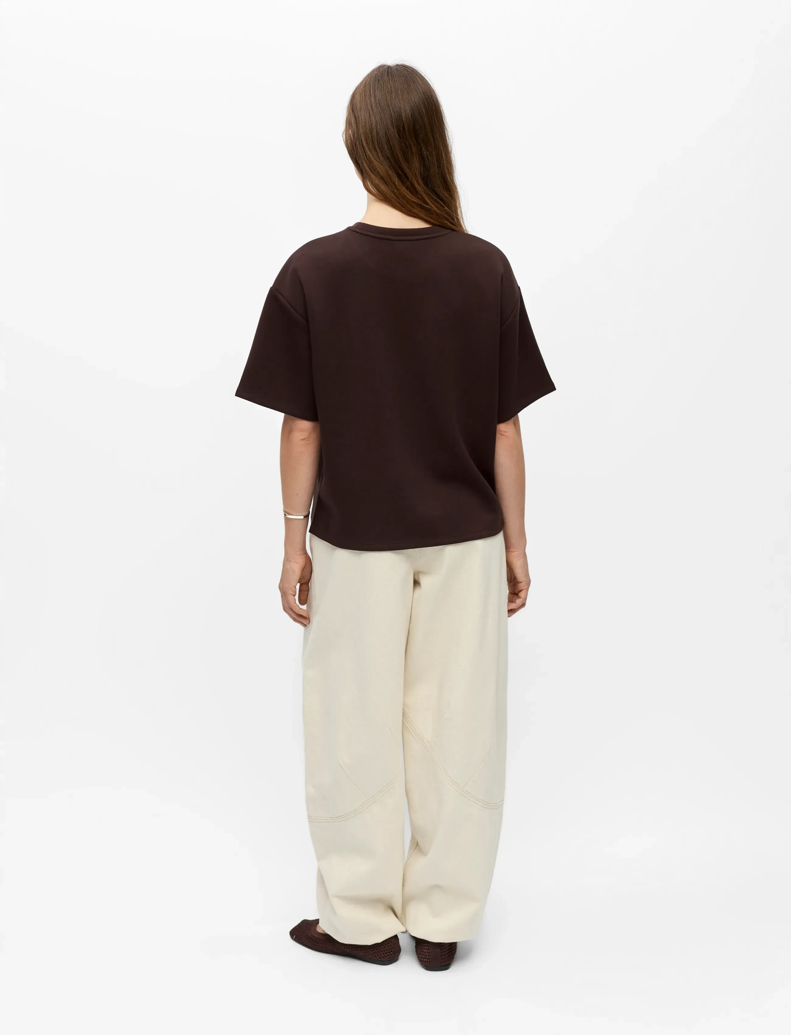 Object - OBJANDREA RE 2/4 T-SHIRT NOOS - t-shirts - seal brown - 2