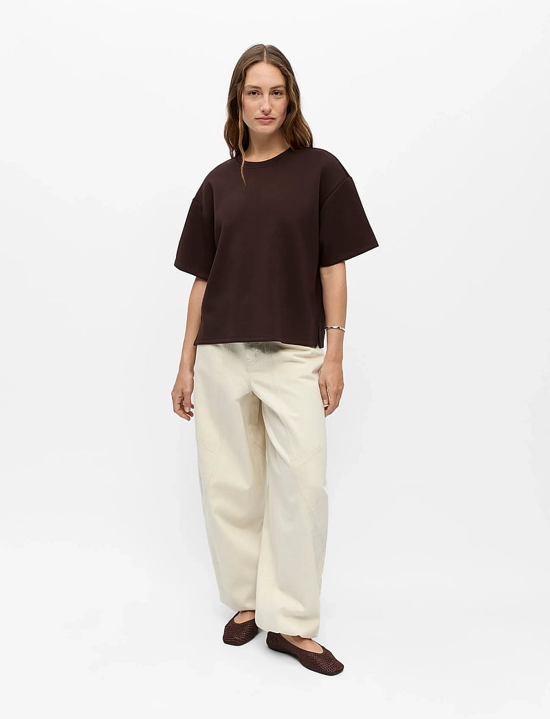 Object - OBJANDREA RE 2/4 T-SHIRT NOOS - t-shirts - seal brown - 3