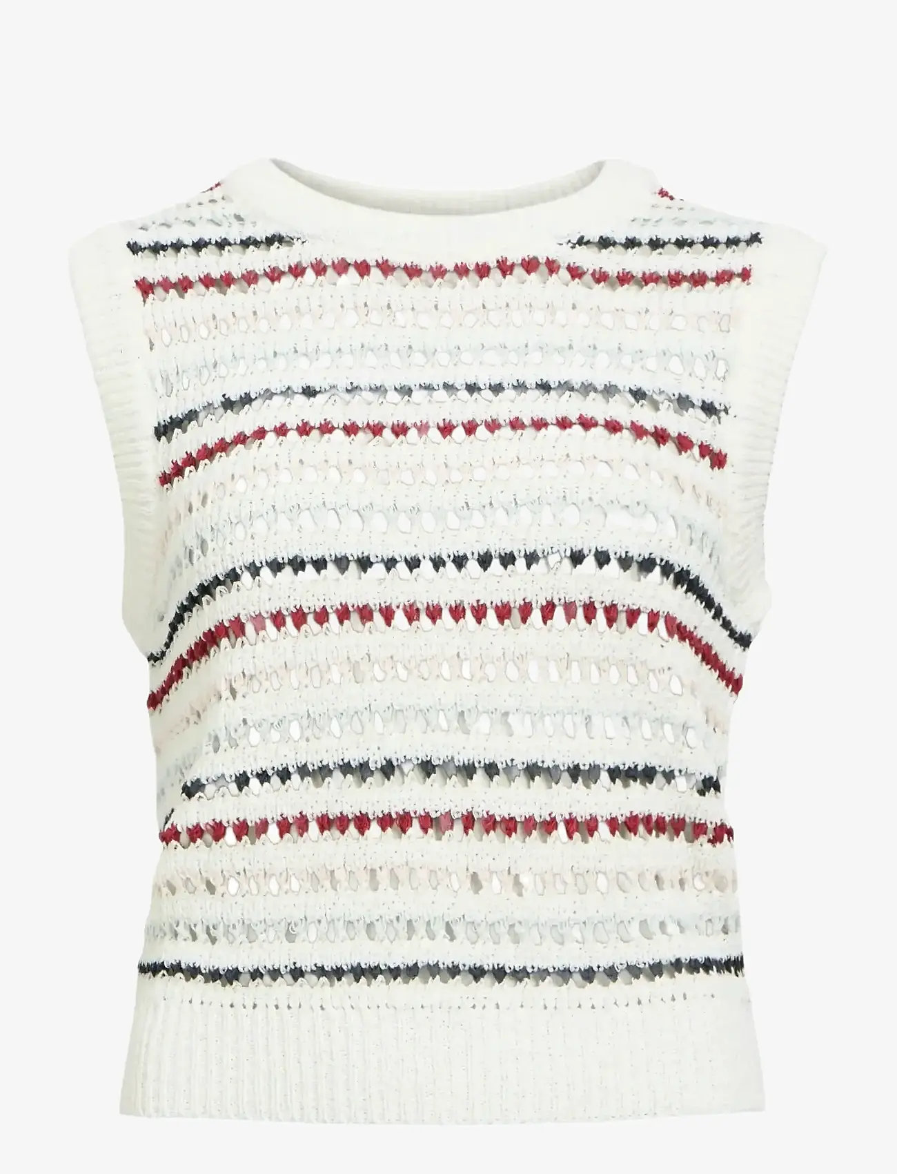 Object - OBJZELIA S/L RE KNIT TOP 140 - gestrickte westen - cloud dancer - 1